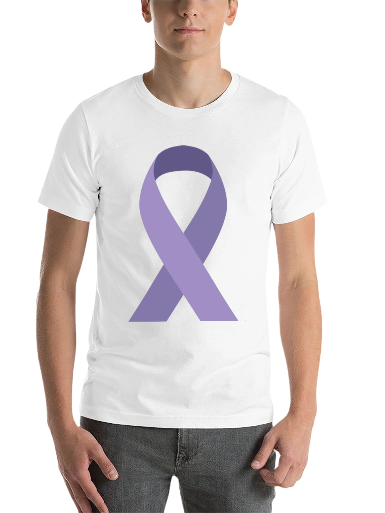Black Purple Ribbon Awareness Graphic Tee - Unisex view 14