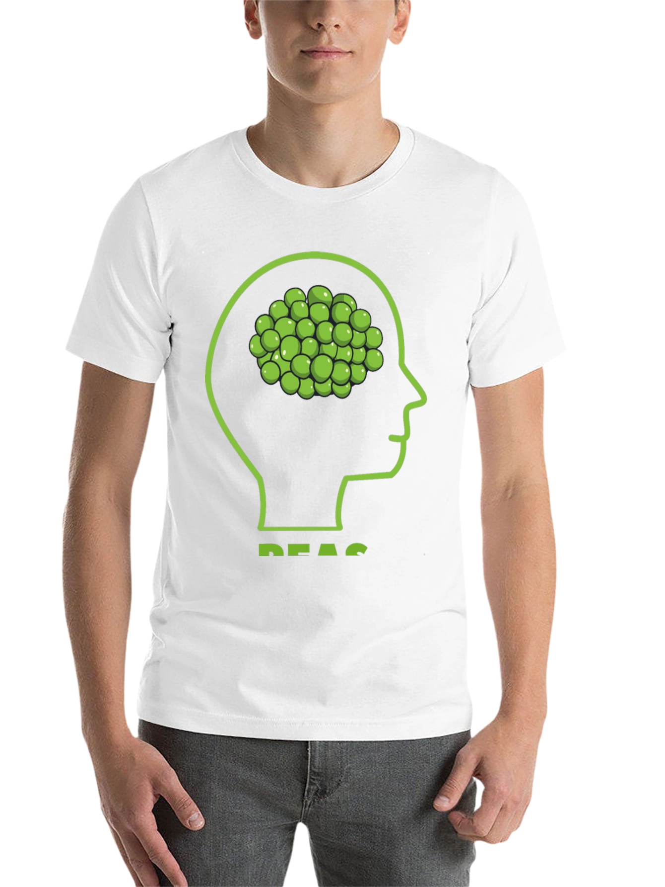 Black Peas Brain T-Shirt: Funny Vegetable Mind Tee view 14