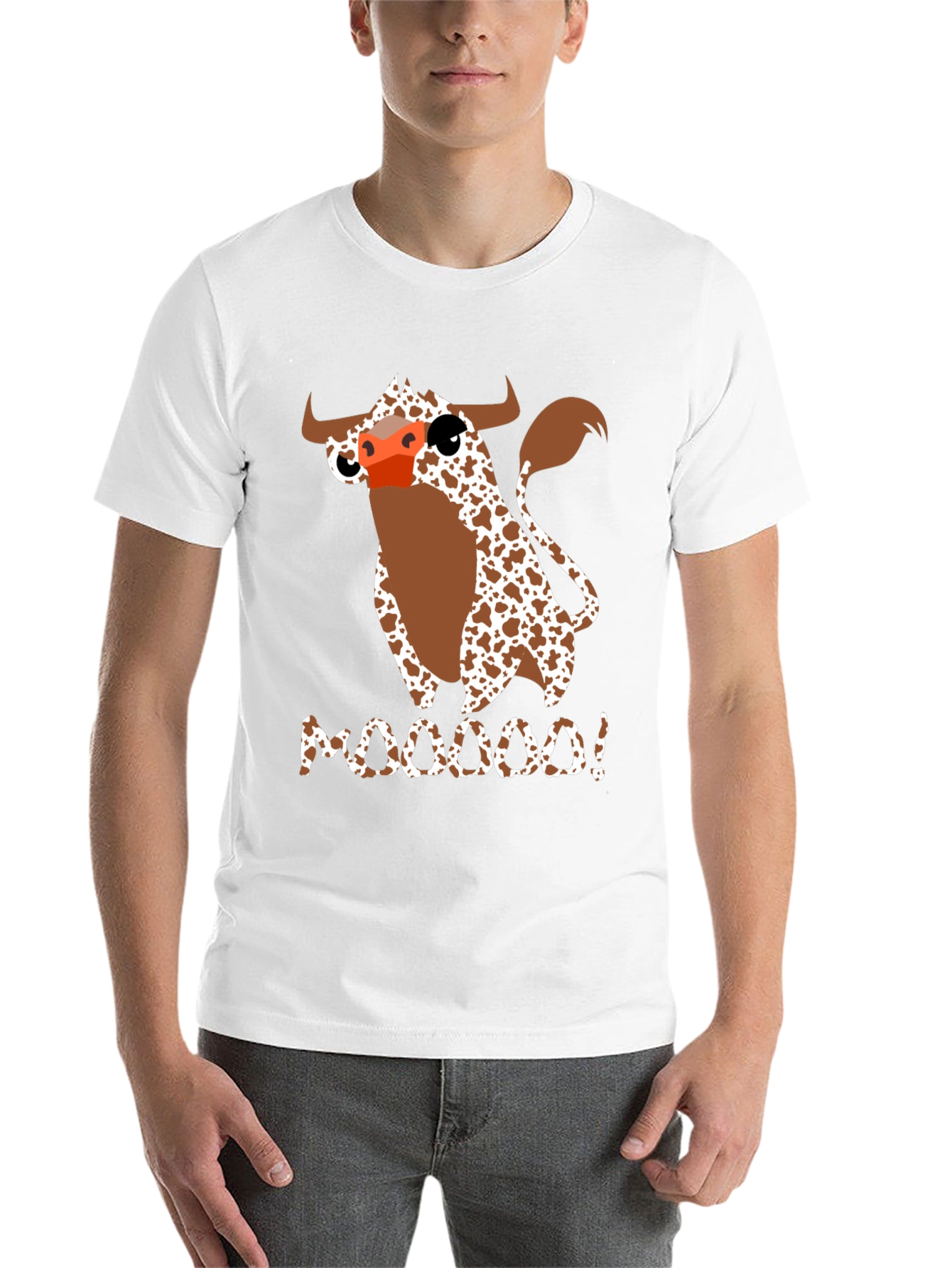 Black Moooooo! Cow Graphic Print T-Shirt view 14