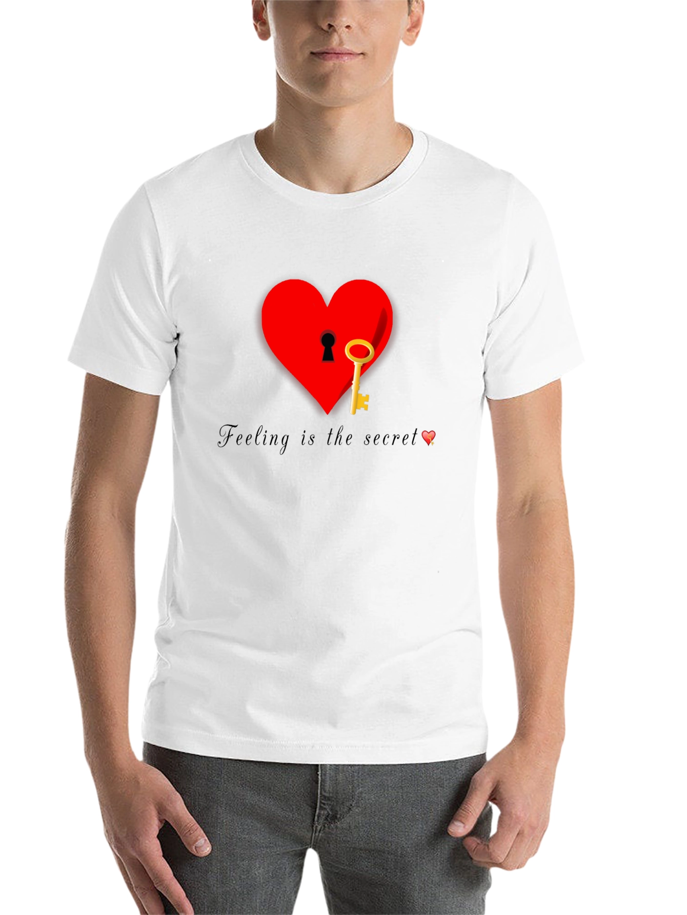 Black Heart Key T-Shirt - Feeling is the Secret view 14