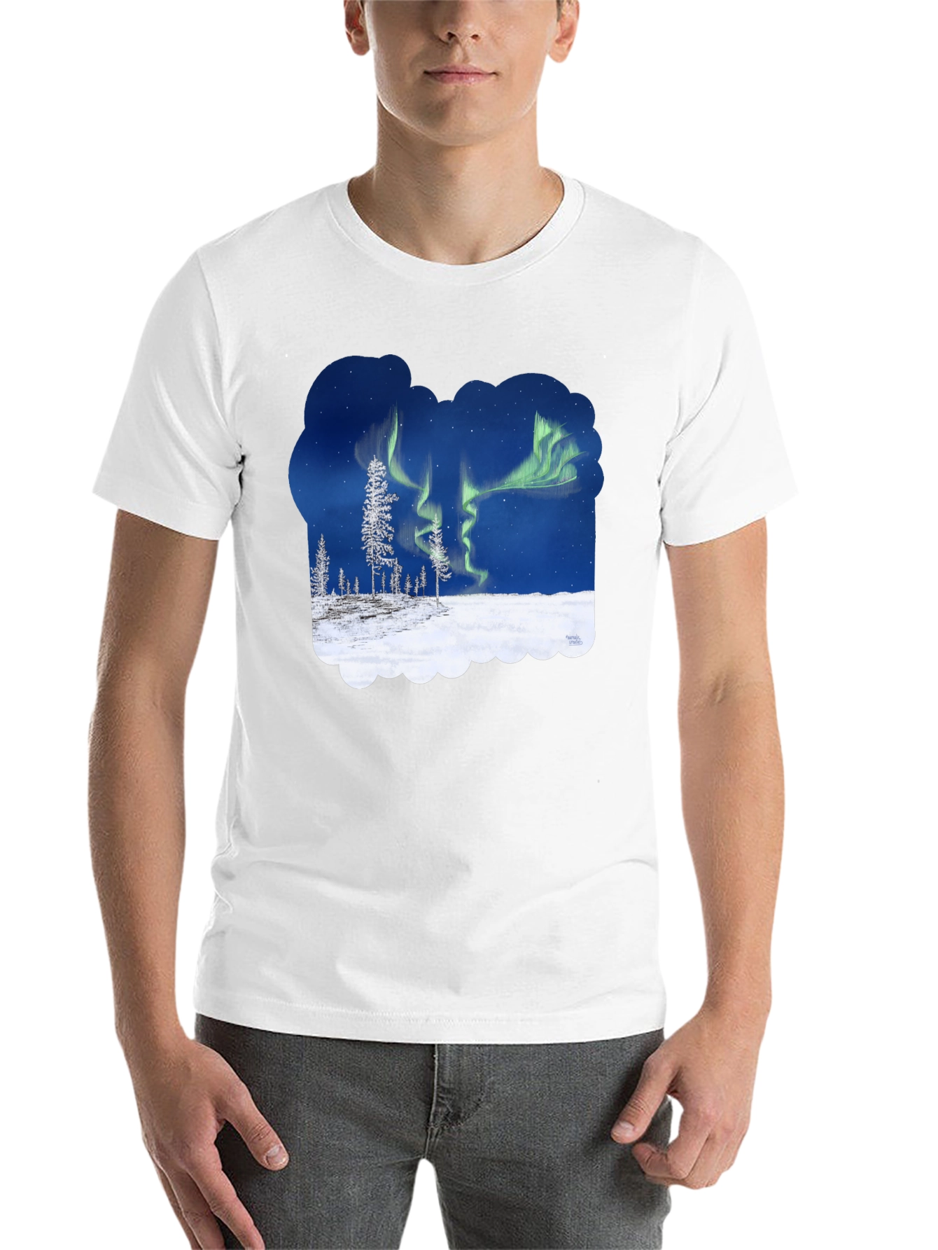 Black Aurora Borealis Graphic T-Shirt - Northern Lights Tee view 14
