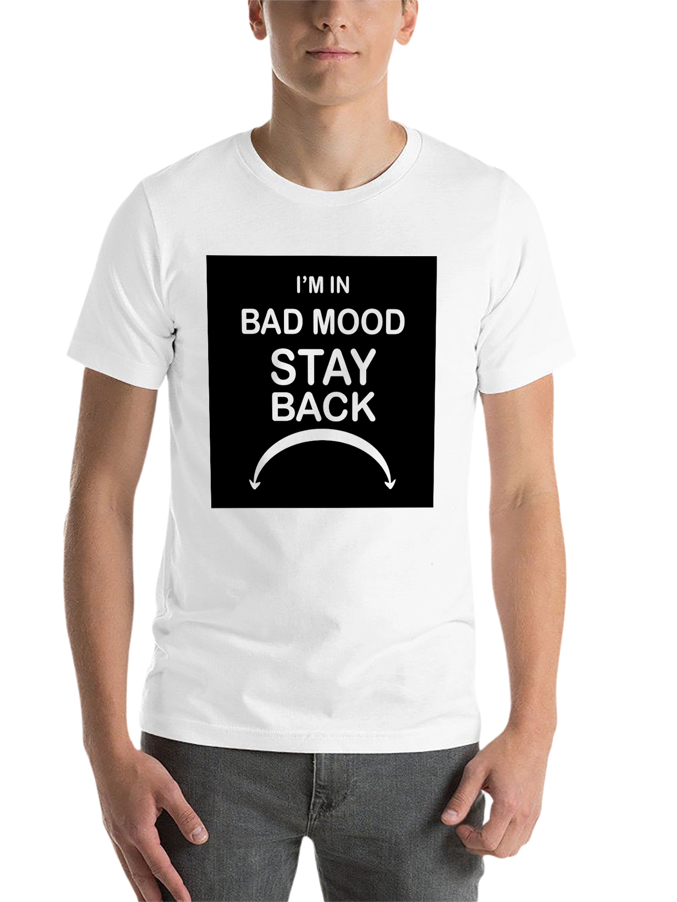 Black Bad Mood Stay Back Graphic T-Shirt - Funny Warning Tee view 14
