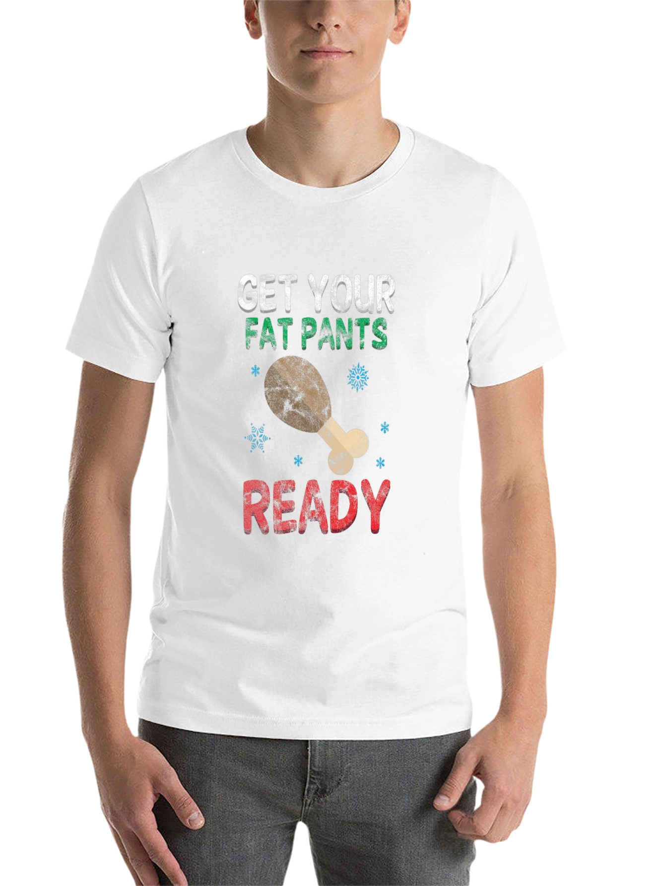 Black Get Your Fat Pants Ready Holiday T-Shirt view 14