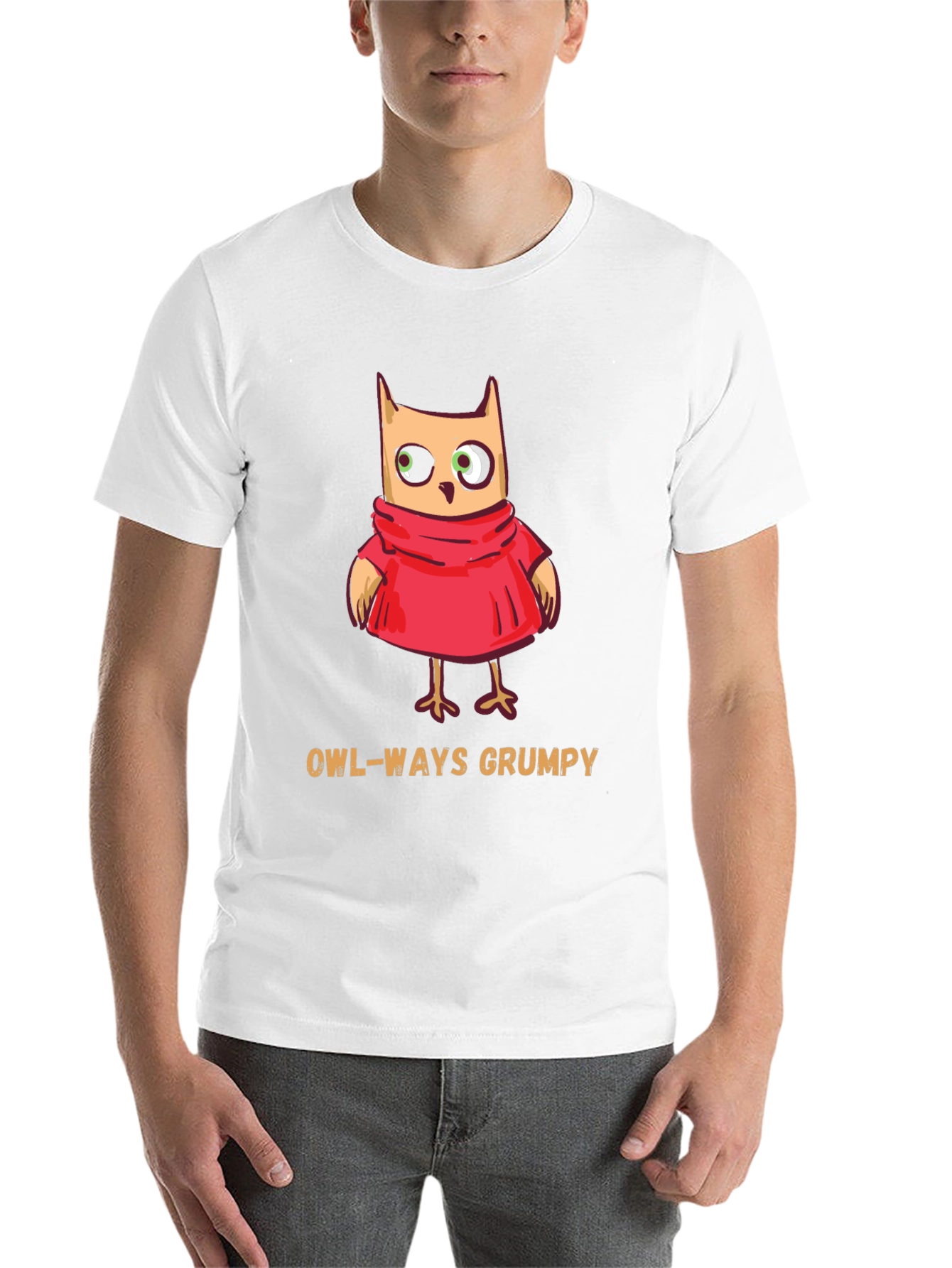 Black Owl-Ways Grumpy T-Shirt - Funny Cartoon Owl Tee view 14