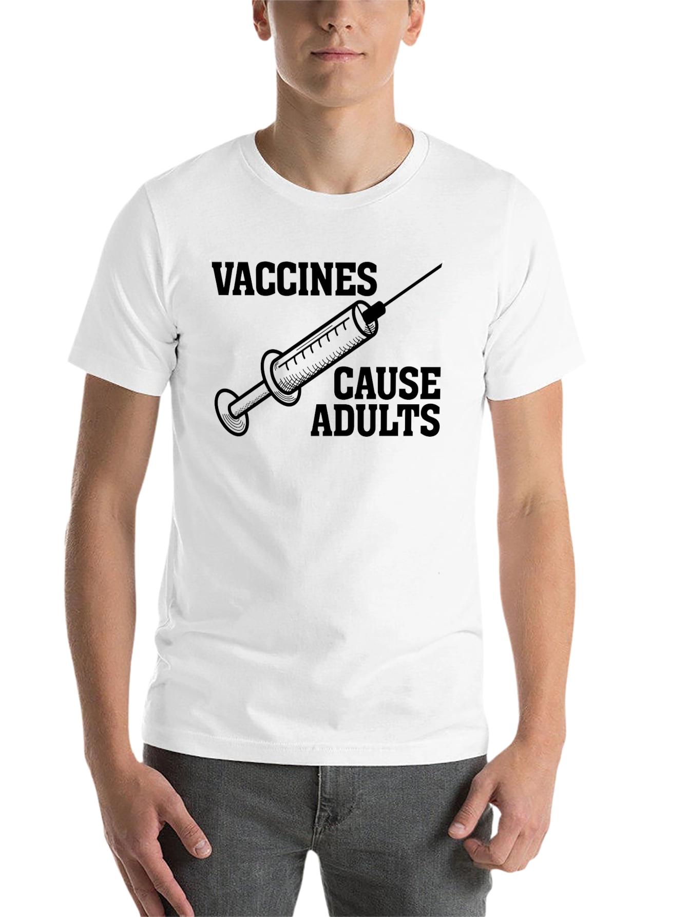 Black Vaccines Cause Adults Graphic Tee view 14