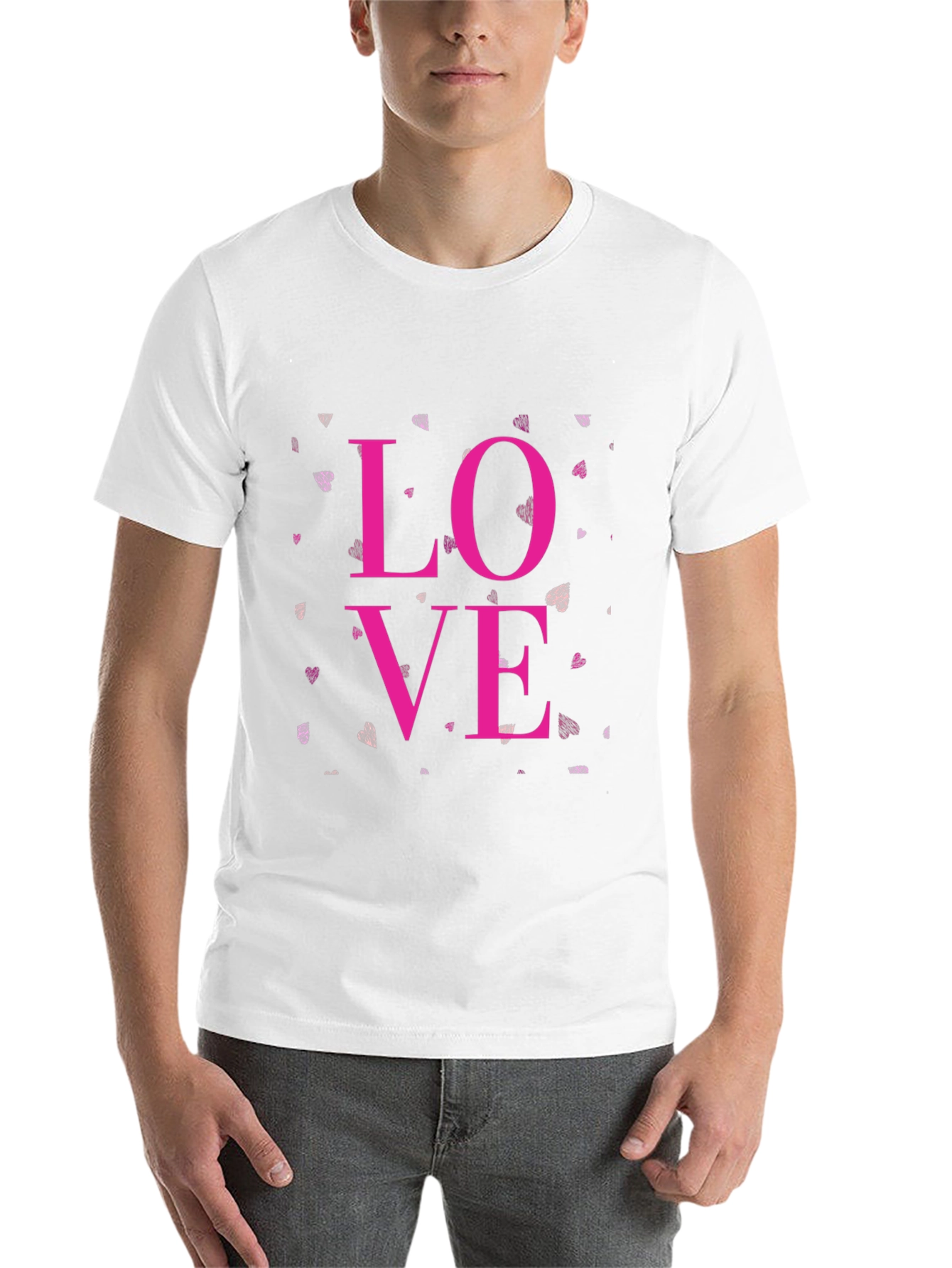 Black Love Graphic Black Tee - Men's Casual T-Shirt view 14