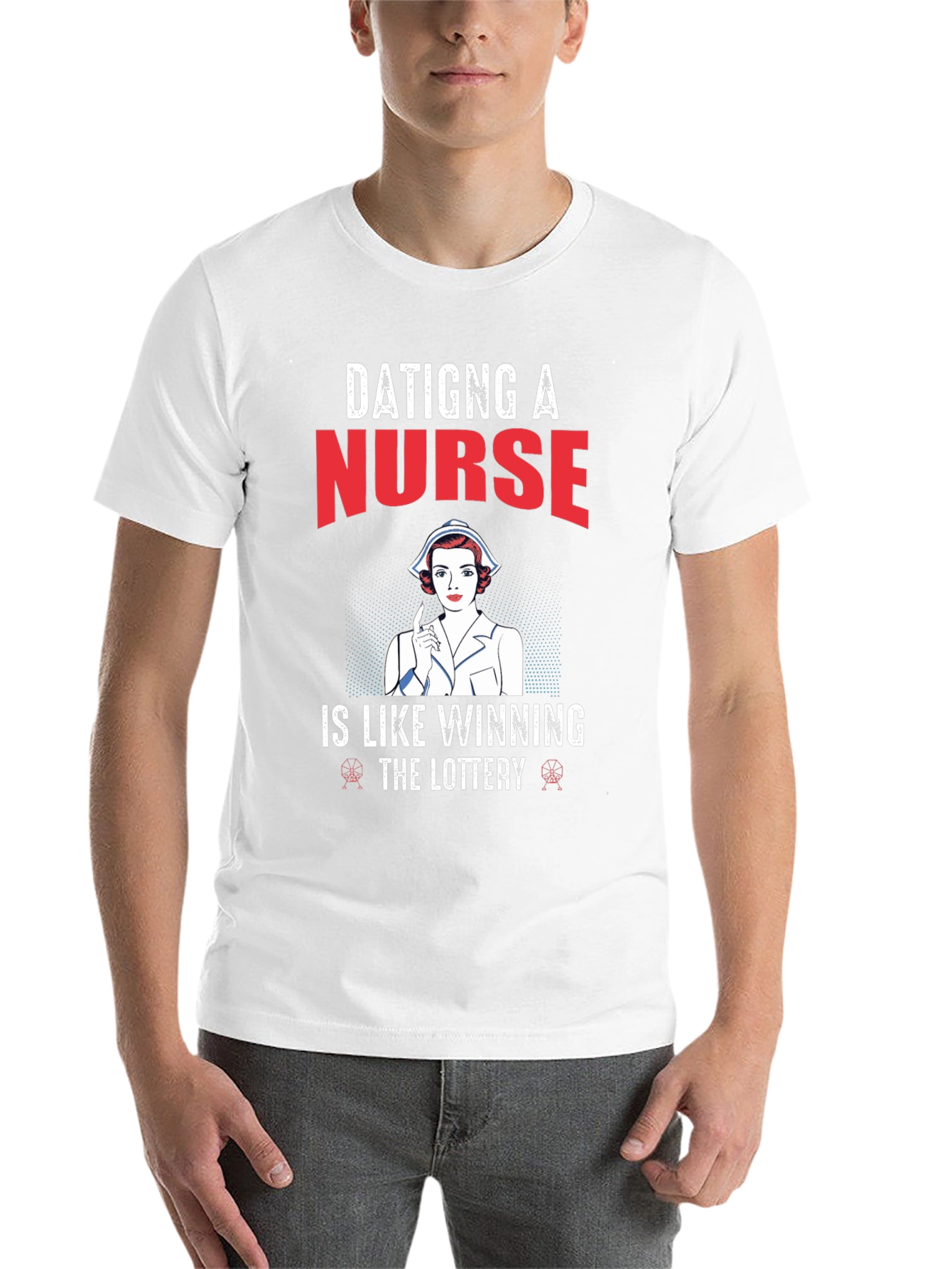 Black Dating a Nurse T-Shirt view 14