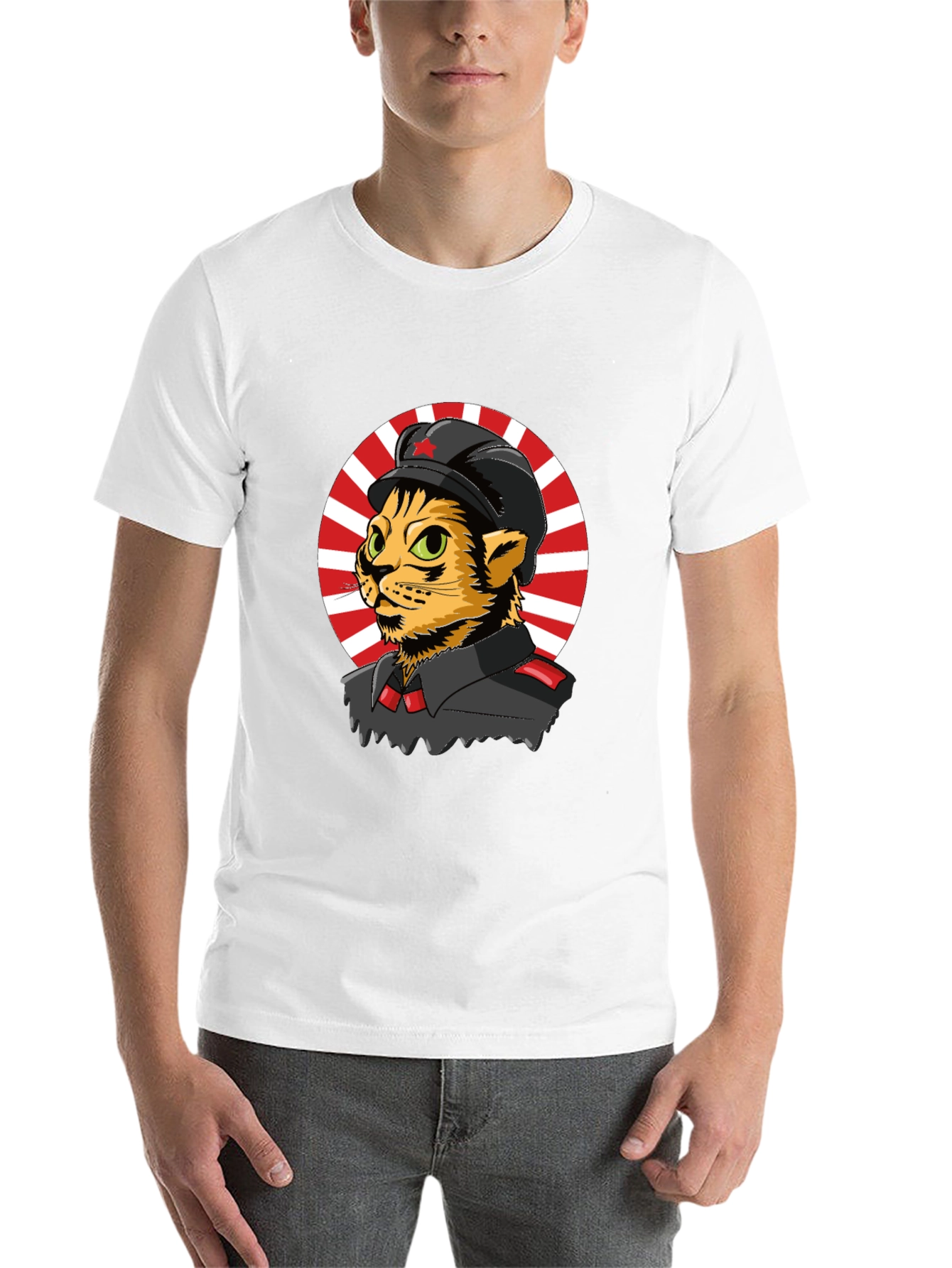 Black Communist Cat T-Shirt - Unique Graphic Tee view 14