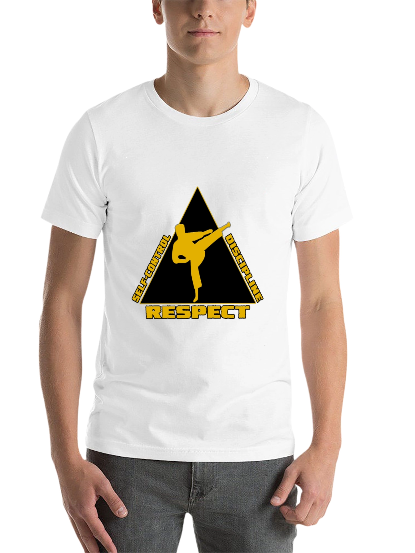 Black Martial Arts Respect Discipline T-Shirt view 14