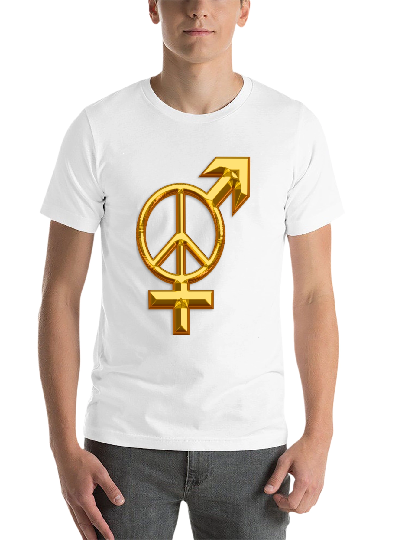 Black Peace Symbol Men's Graphic Tee view 14