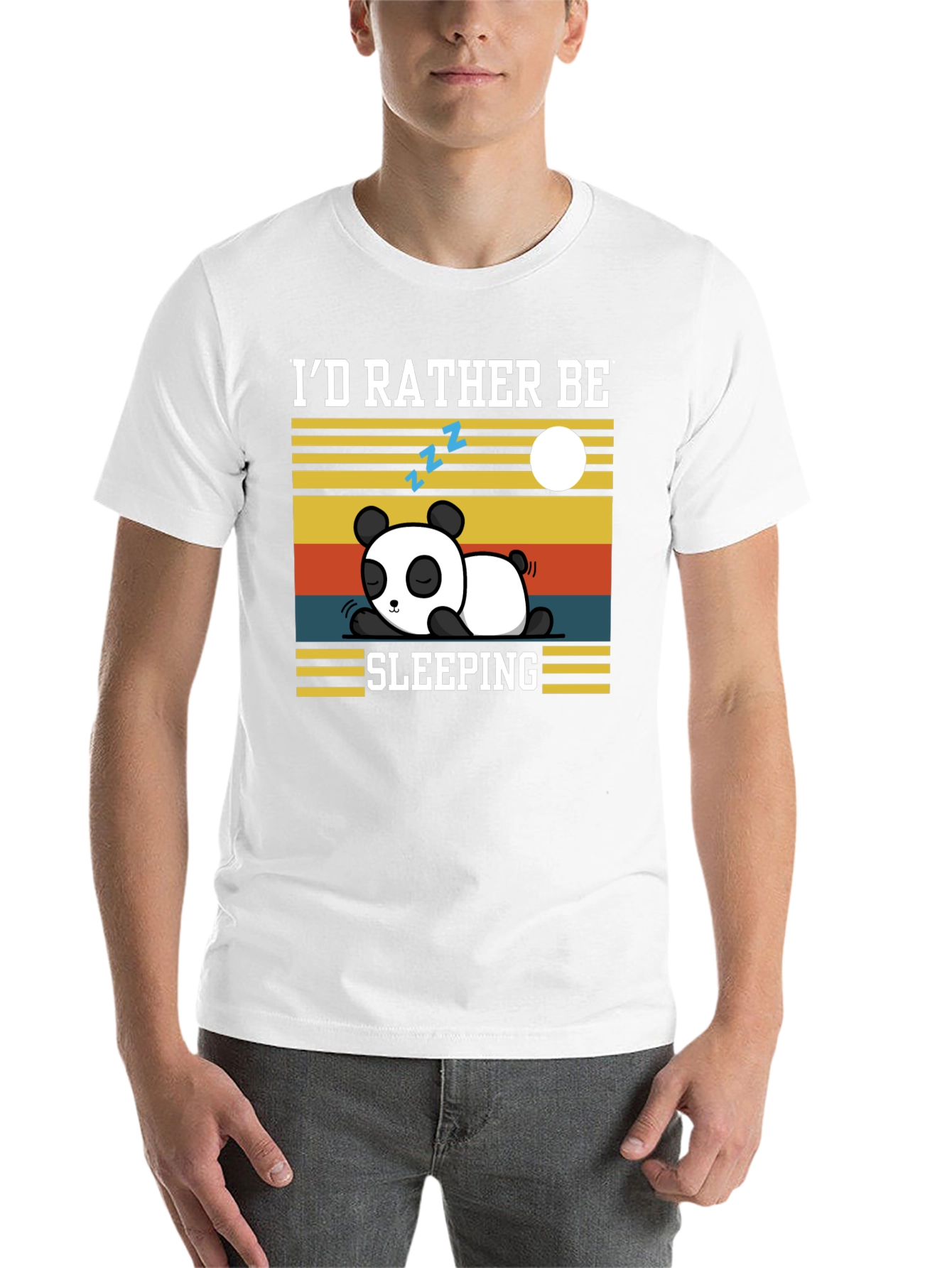 Black I'd Rather Be Sleeping Panda T-Shirt view 14