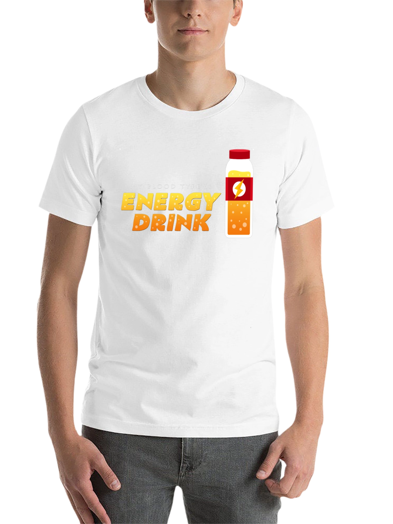 Black Energy Drink Blood Type T-Shirt - Novelty Graphic Tee view 14