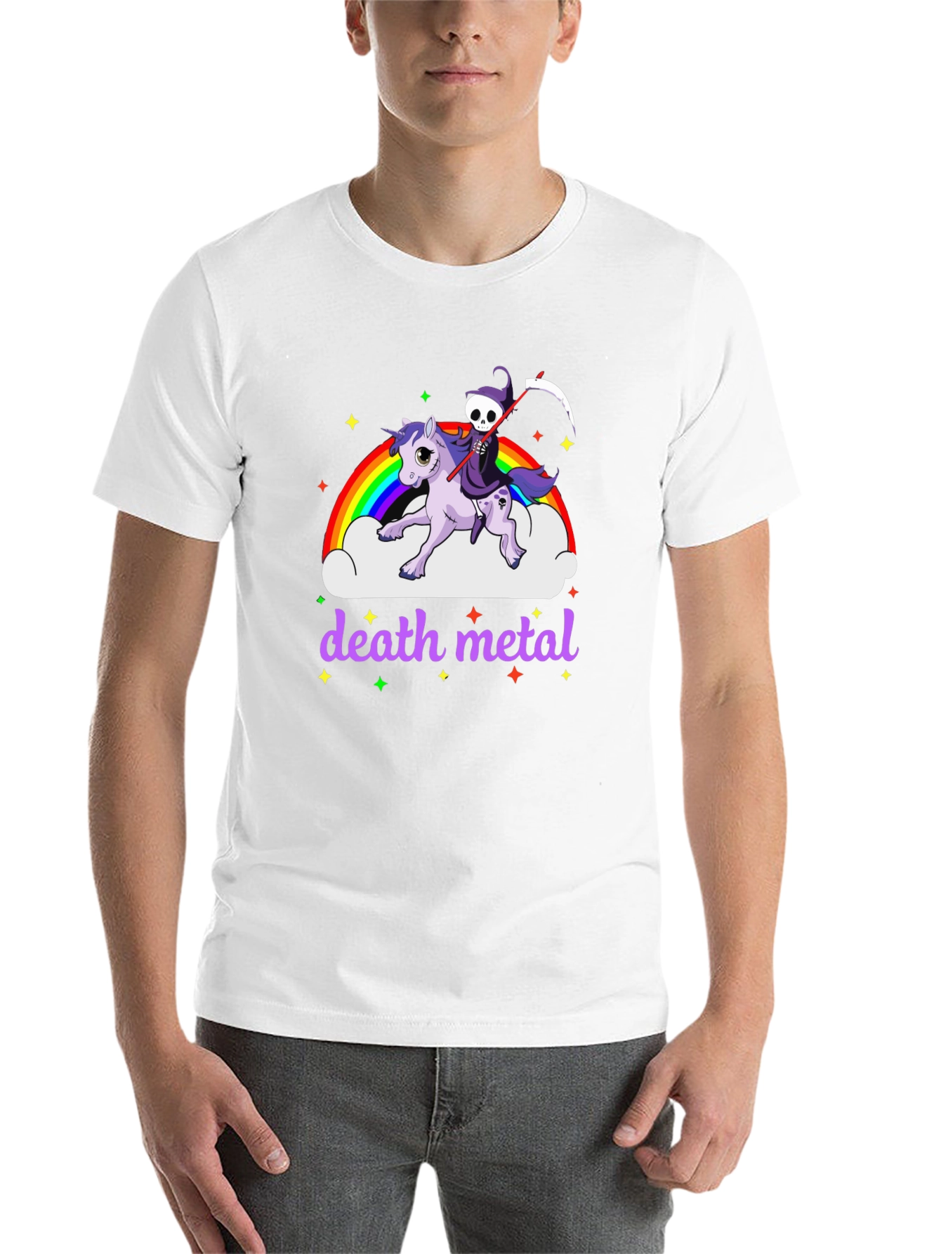 Black Death Metal Unicorn T-Shirt view 14