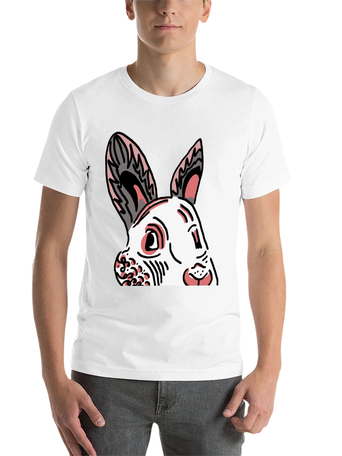 Black Bunny Graphic Tee - Black Cotton Blend Shirt view 14