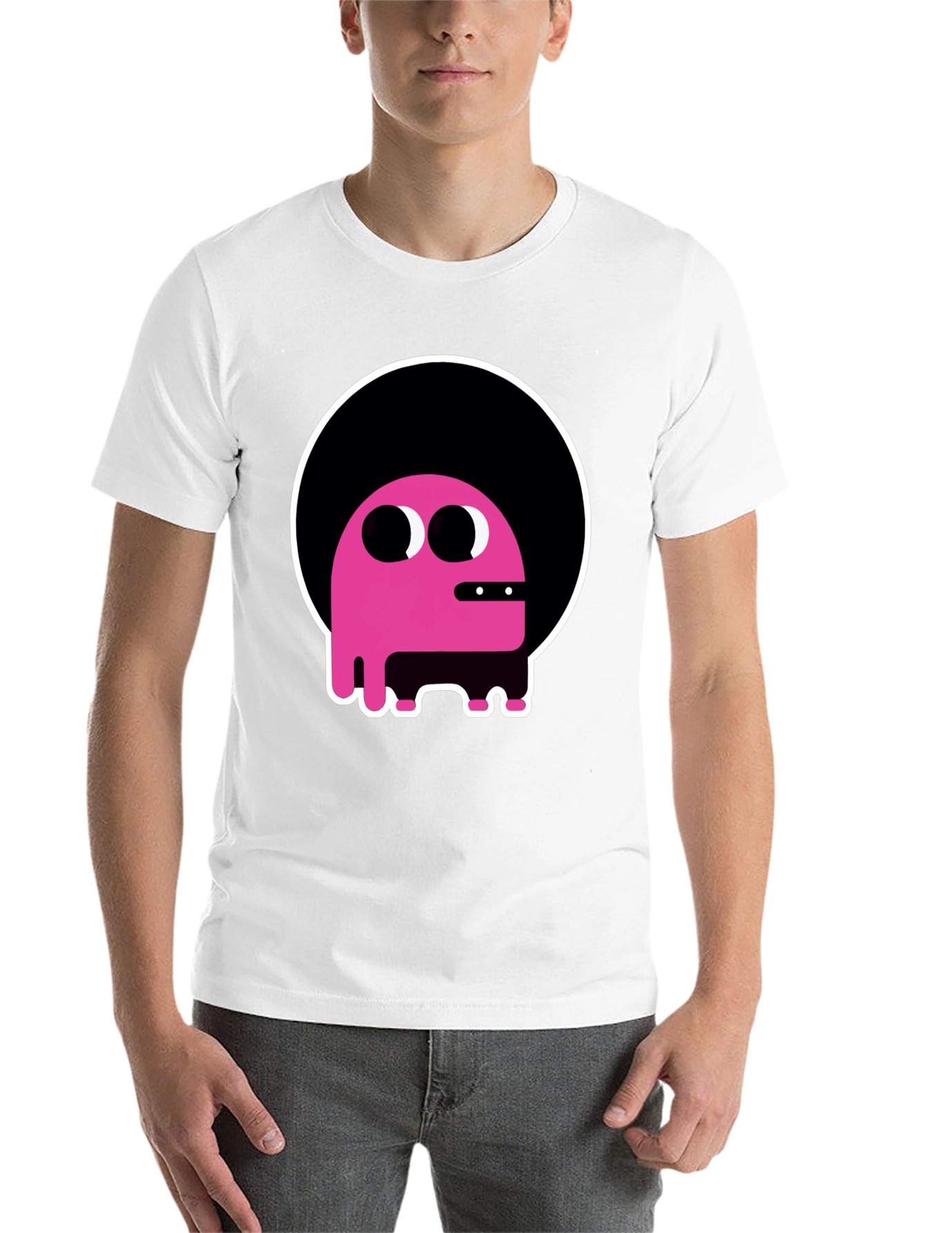 Black Funky Pink Monster Graphic T-Shirt view 14