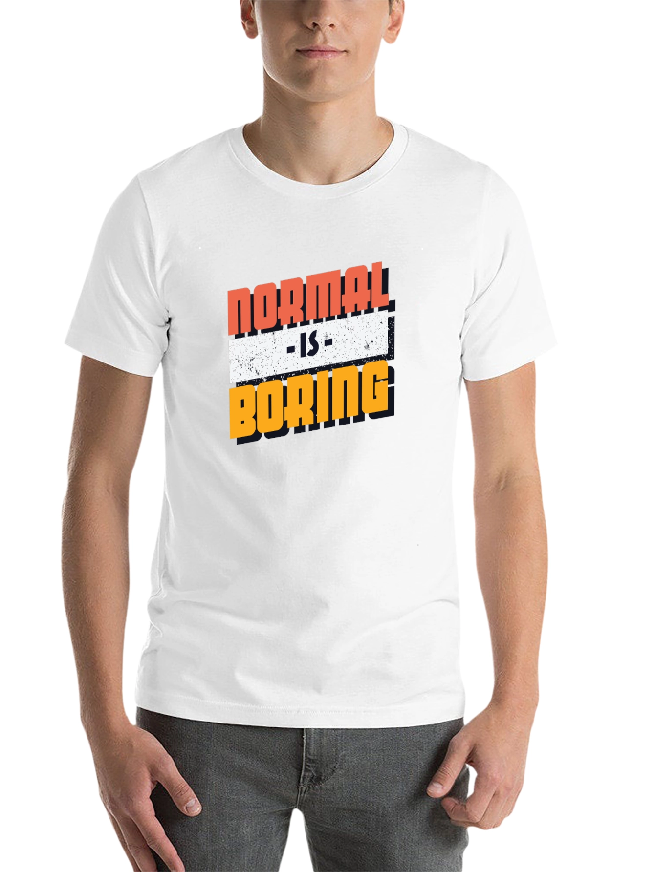 Black Normal is Boring Graphic Tee - Men's Black T-Shirt view 14