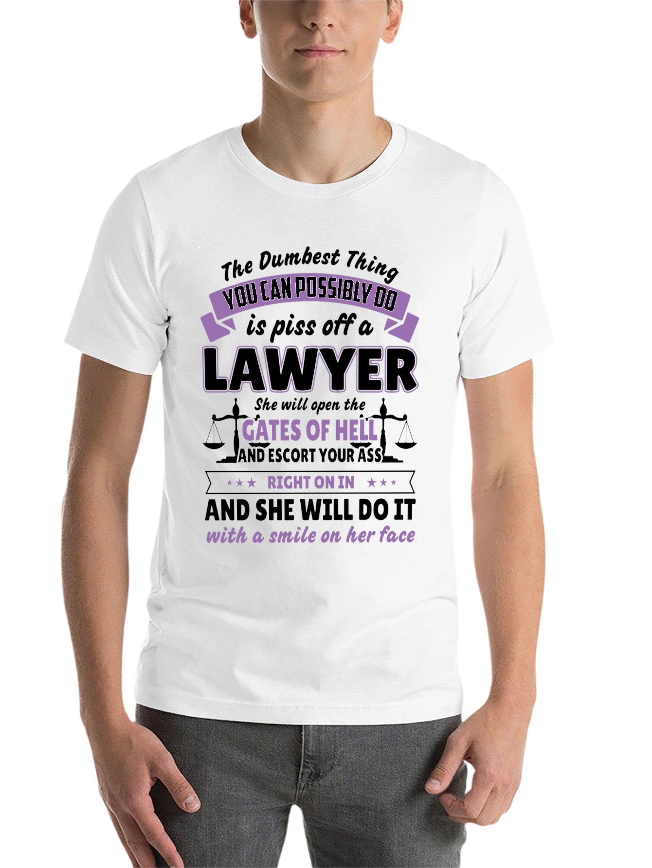 Black Piss Off a Lawyer Funny Graphic Tee view 14