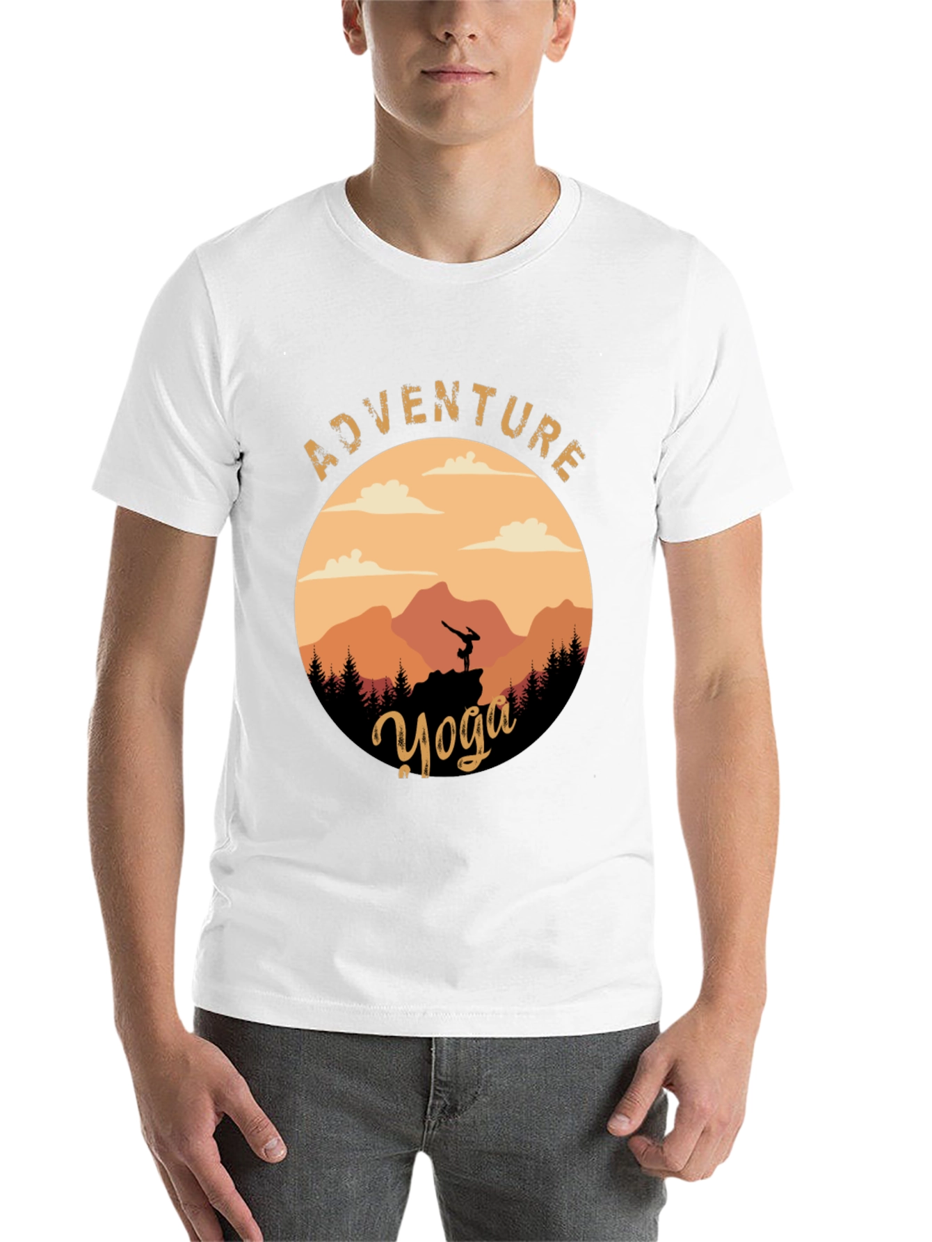 Black Adventure Yoga Graphic Tee - Nature & Fitness view 14