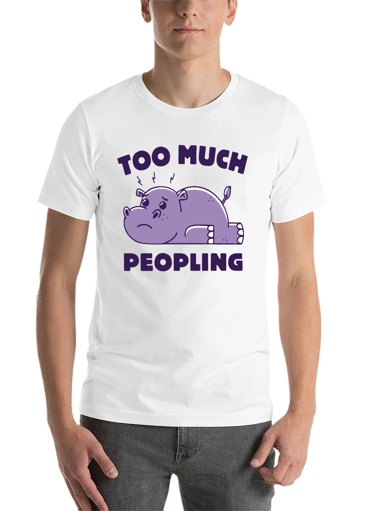 Black Too Much Peopling T-Shirt - Introvert Humor Tee view 14