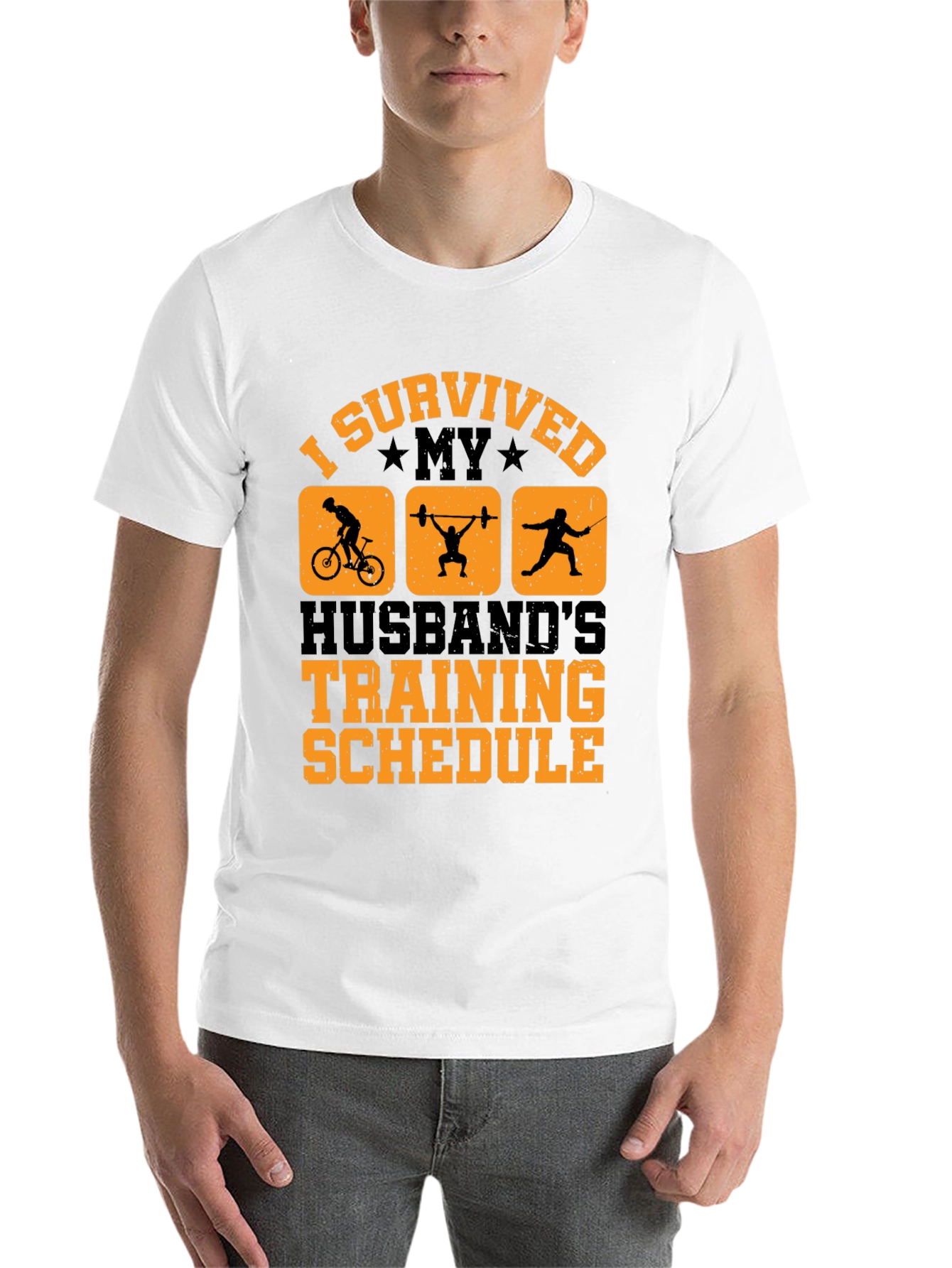 Black I Survived My Husband's Training Schedule T-Shirt view 14