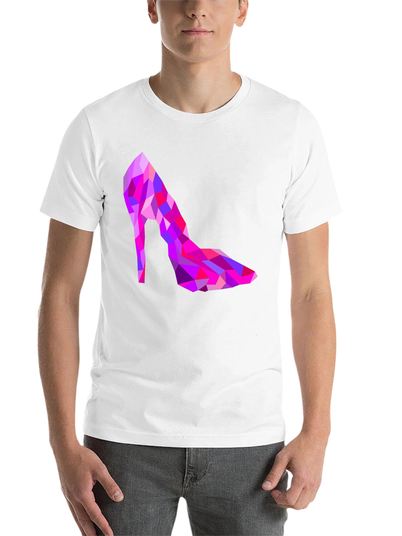 Black Geometric High Heel T-Shirt view 14