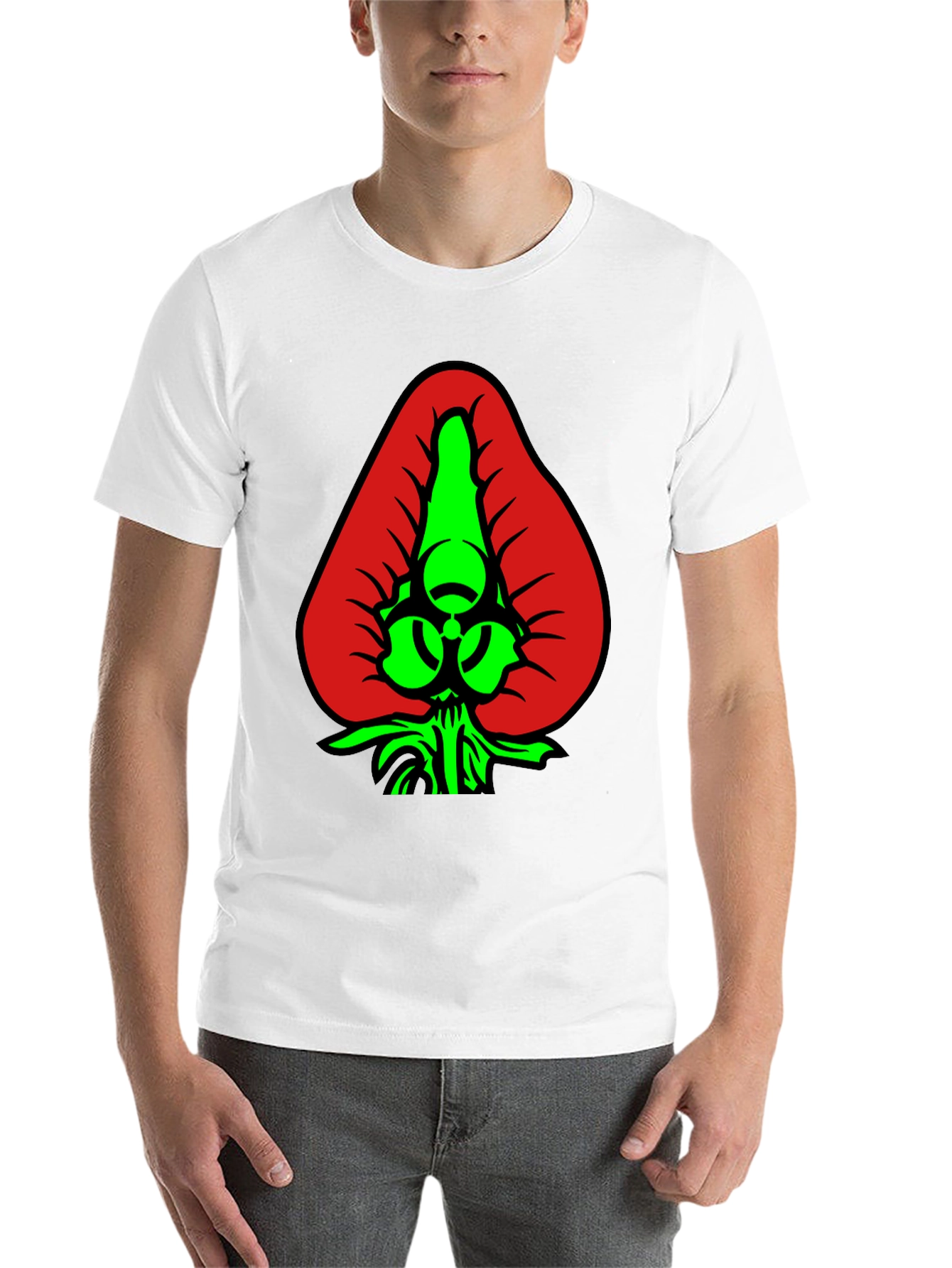 Black Biohazard Spade Graphic Tee - Men's Black T-Shirt view 14