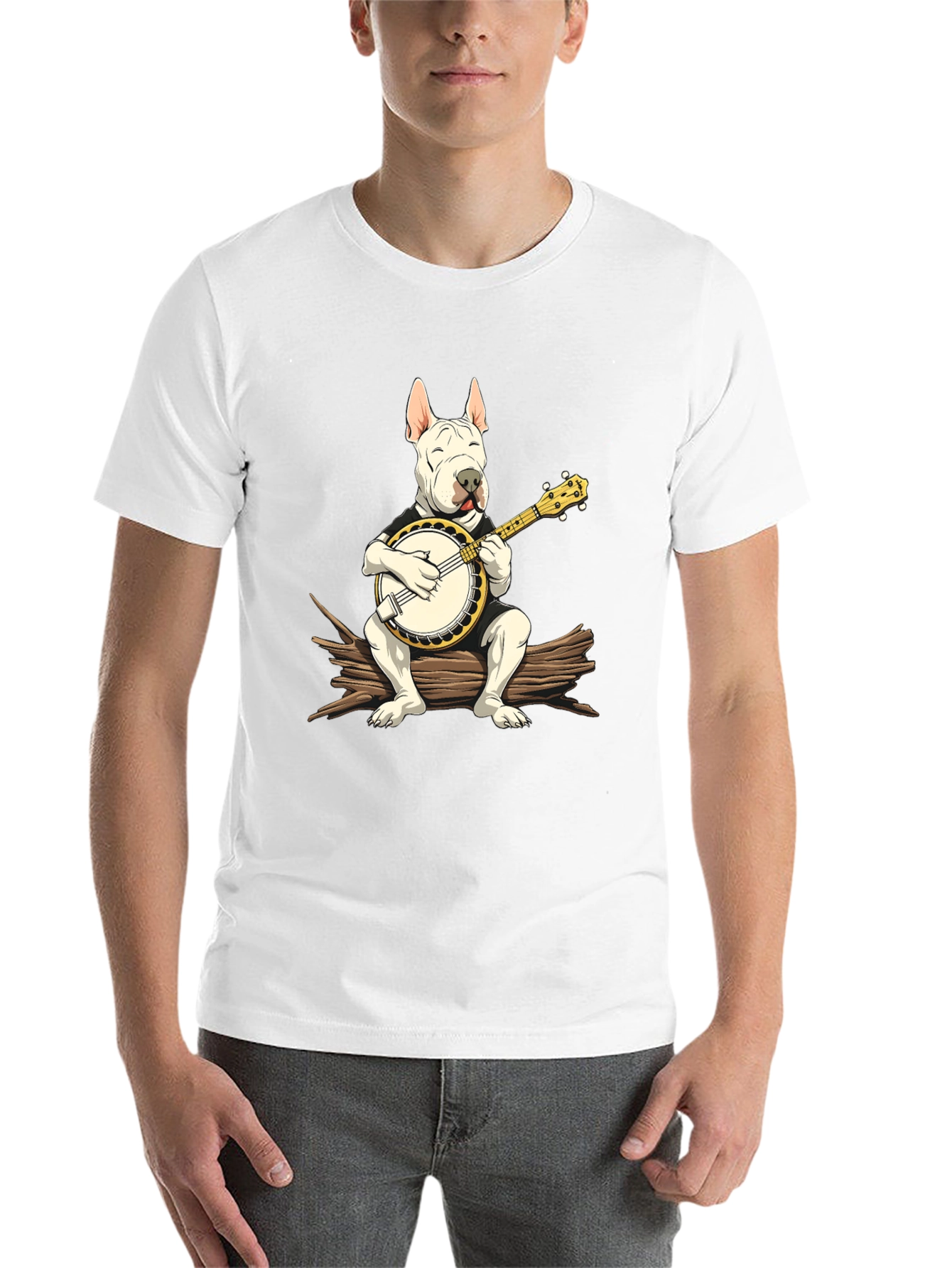 Black Dog Playing Banjo Graphic T-Shirt view 14
