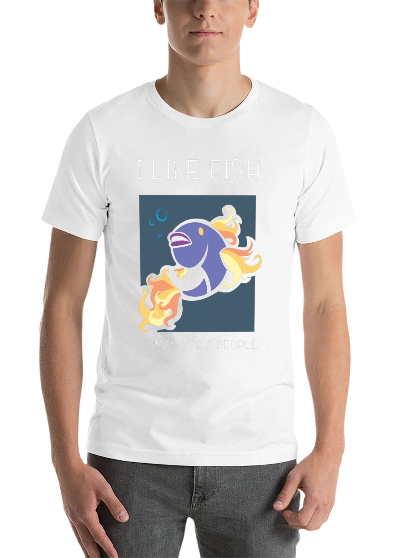 Black I Like Fish & Maybe 3 People Graphic Tee view 14