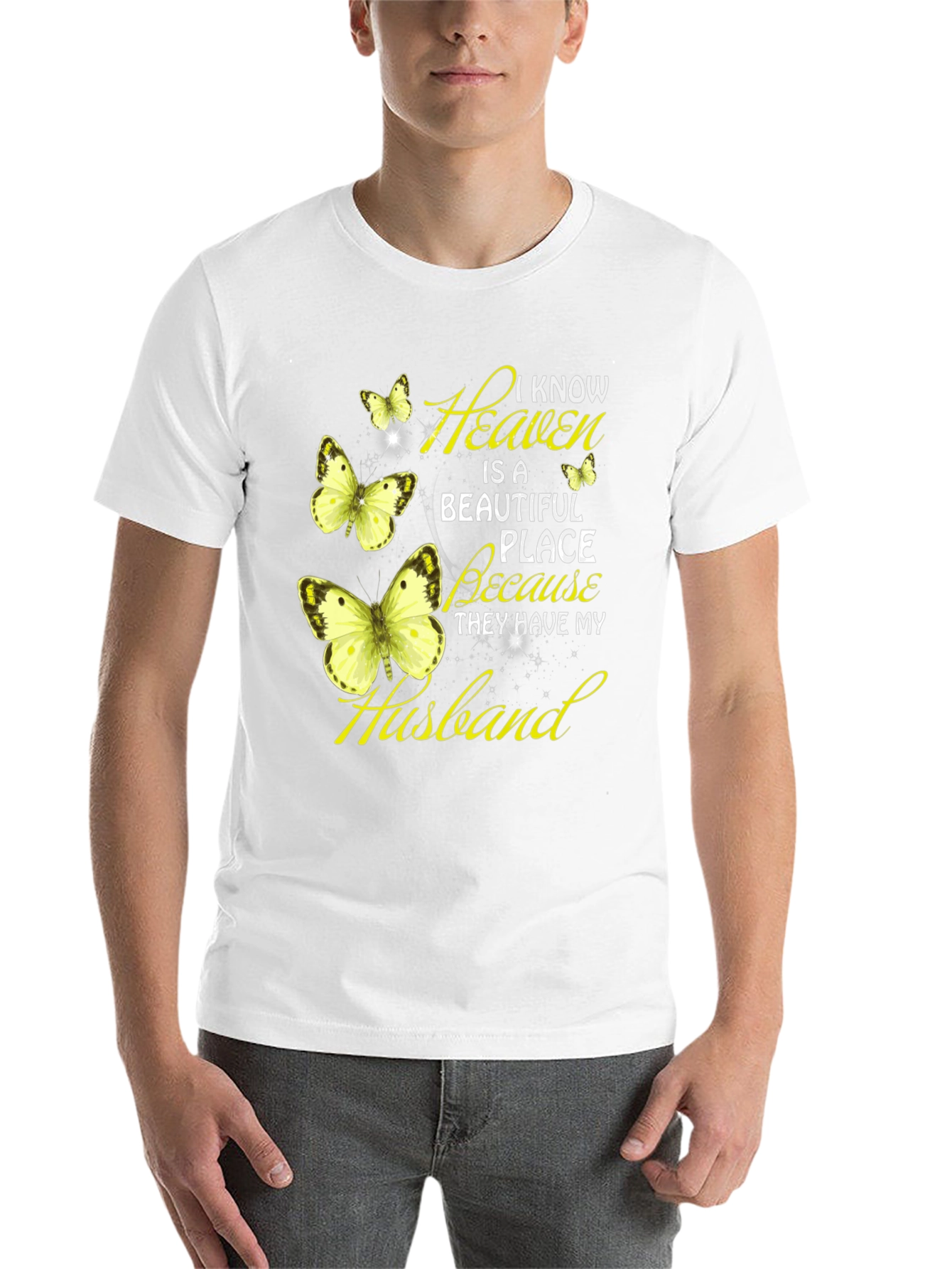 Black Heaven Husband Butterfly Graphic Tee view 14