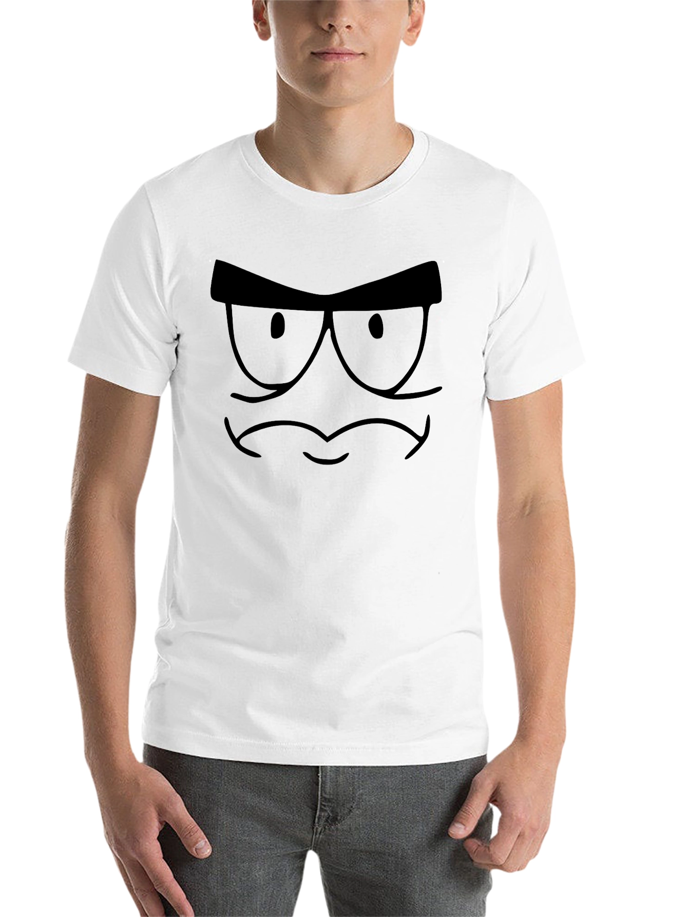 Black Angry Face Graphic Tee - Men's Black T-Shirt view 14