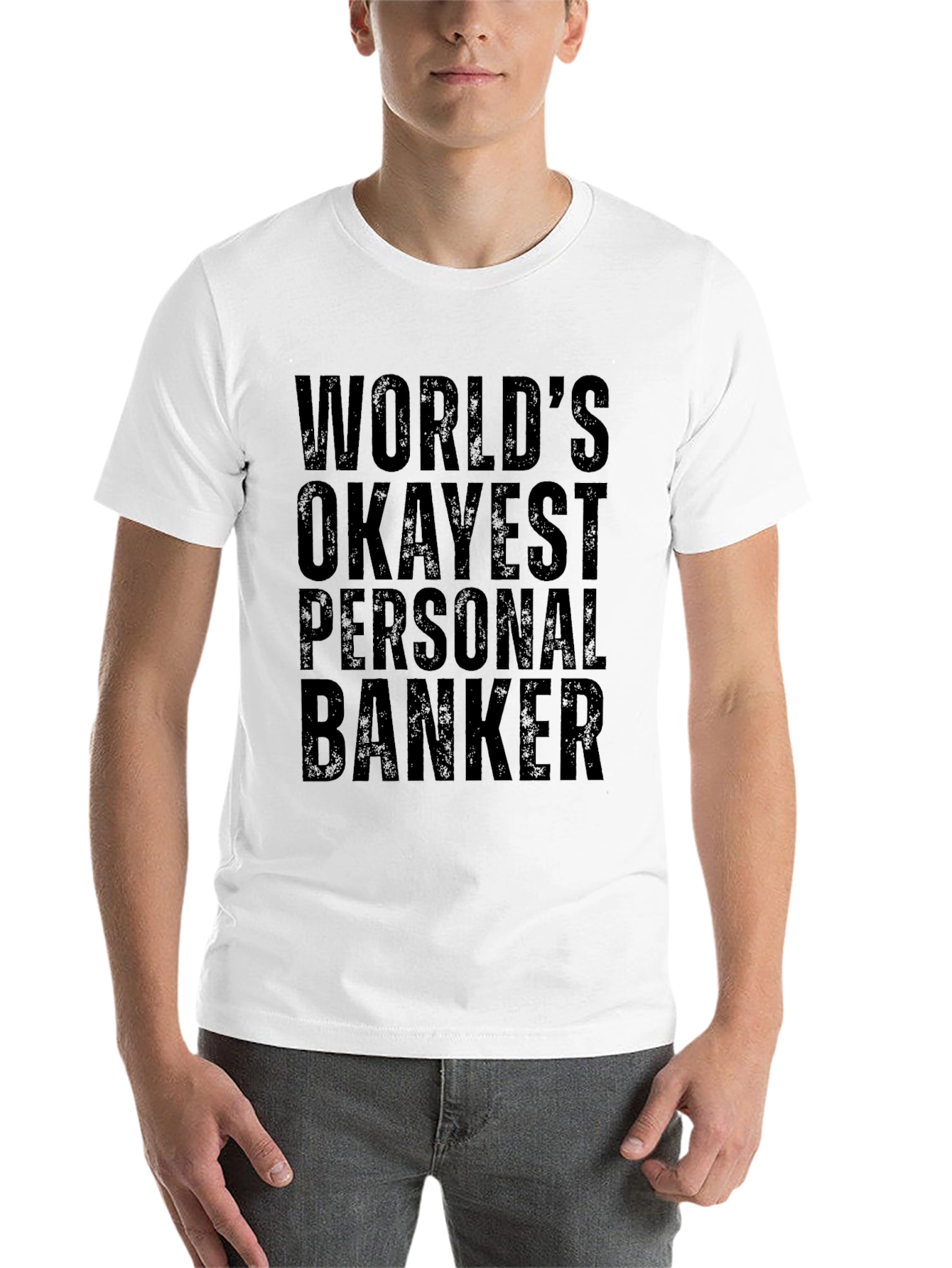 Black World's Okayest Personal Banker T-Shirt view 14