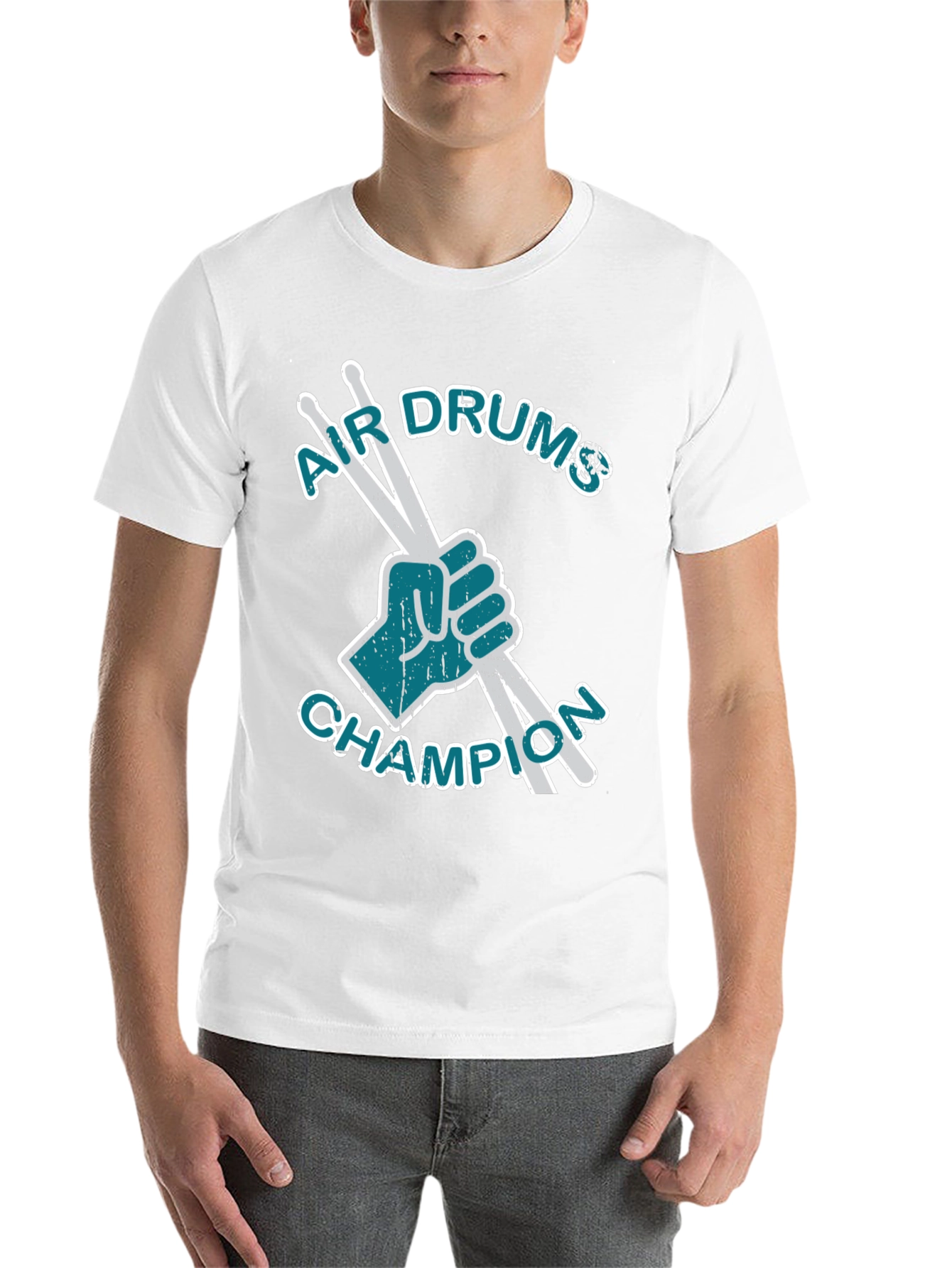 Black Air Drums Champion Graphic Tee - Black Cotton T-Shirt view 14