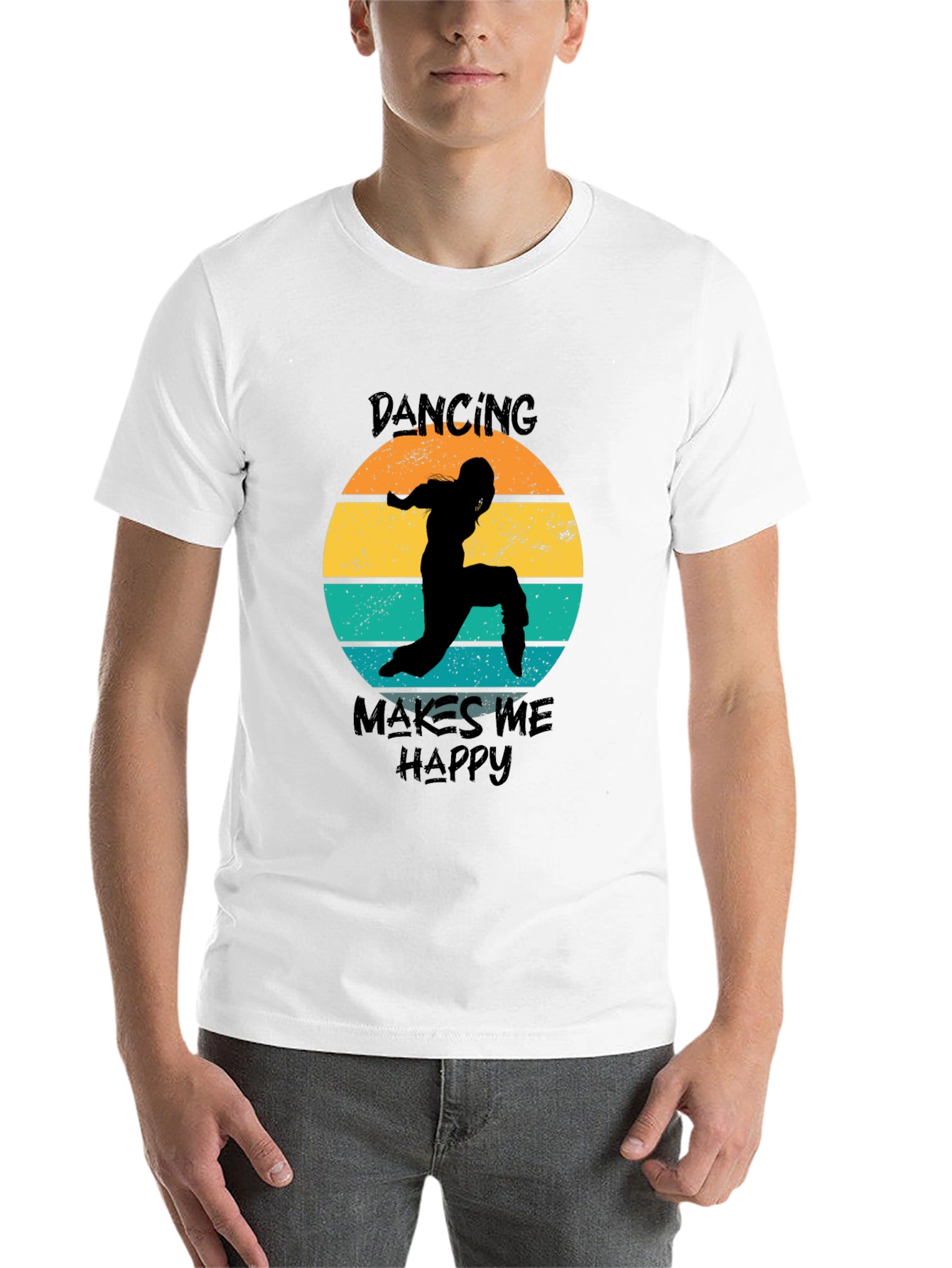 Black Dancing Makes Me Happy T-Shirt view 14