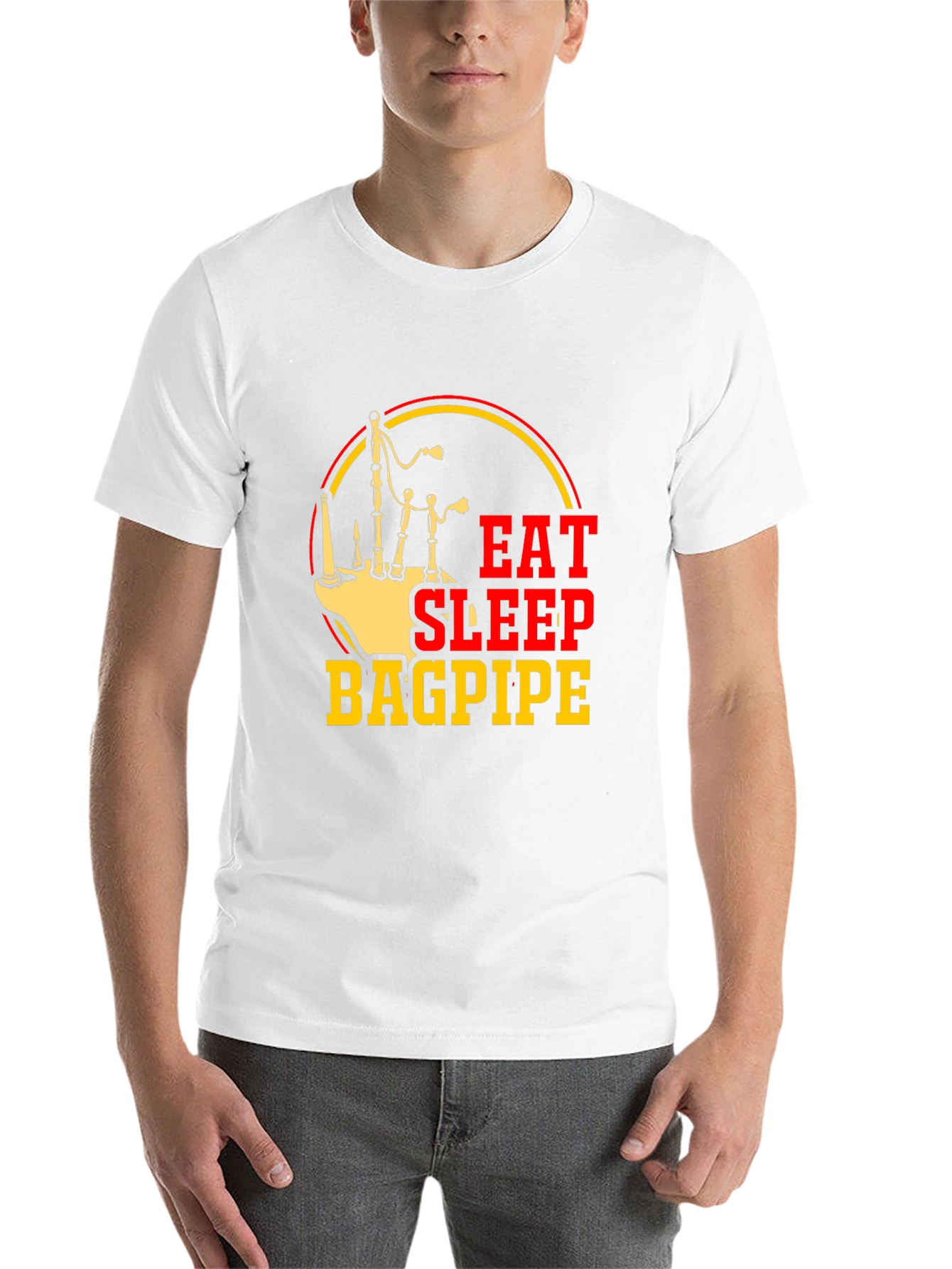 Black Eat Sleep Bagpipe T-Shirt | Musician Apparel view 14