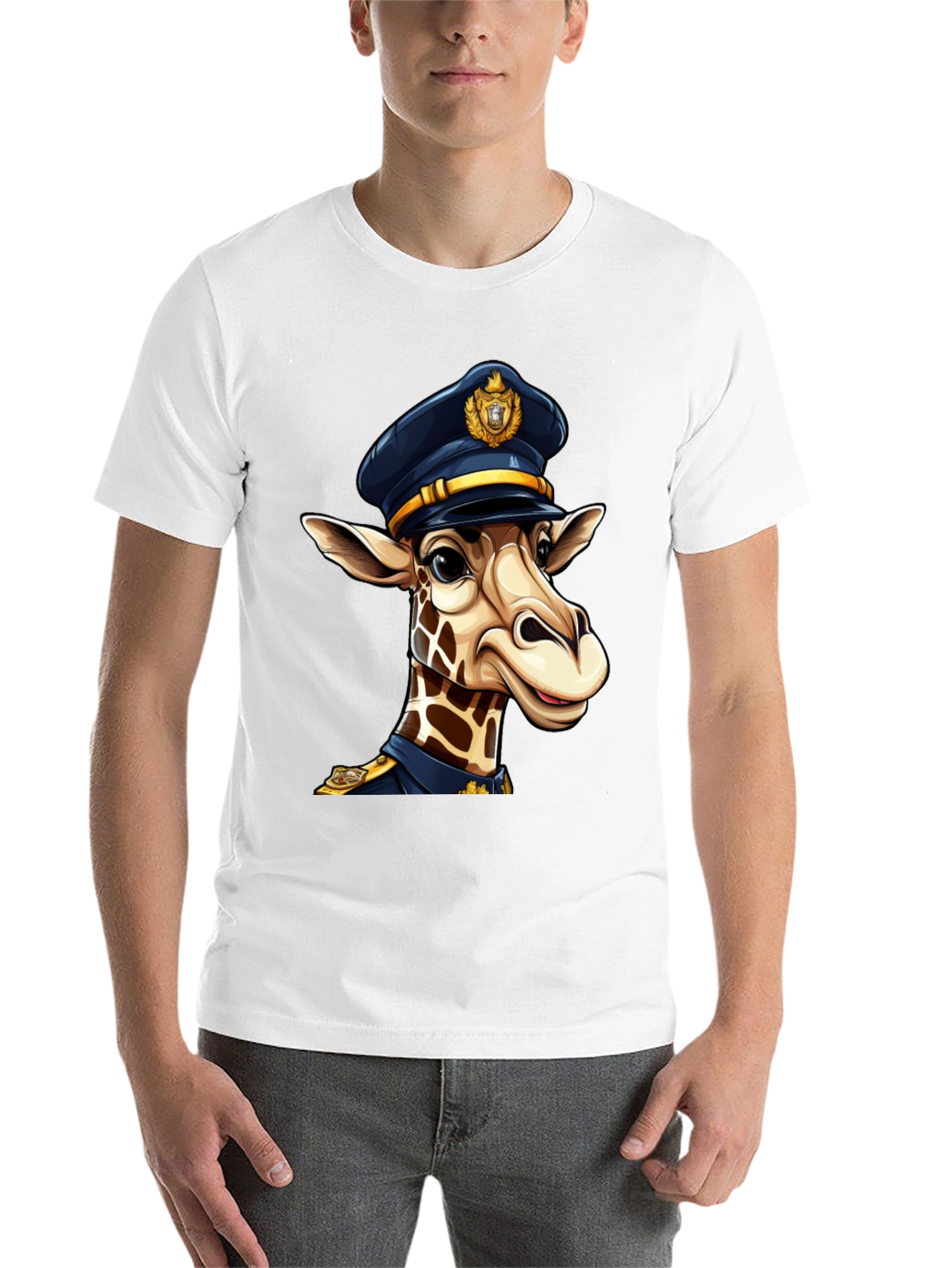 Black Giraffe Police T-Shirt - Unique Graphic Tee view 14