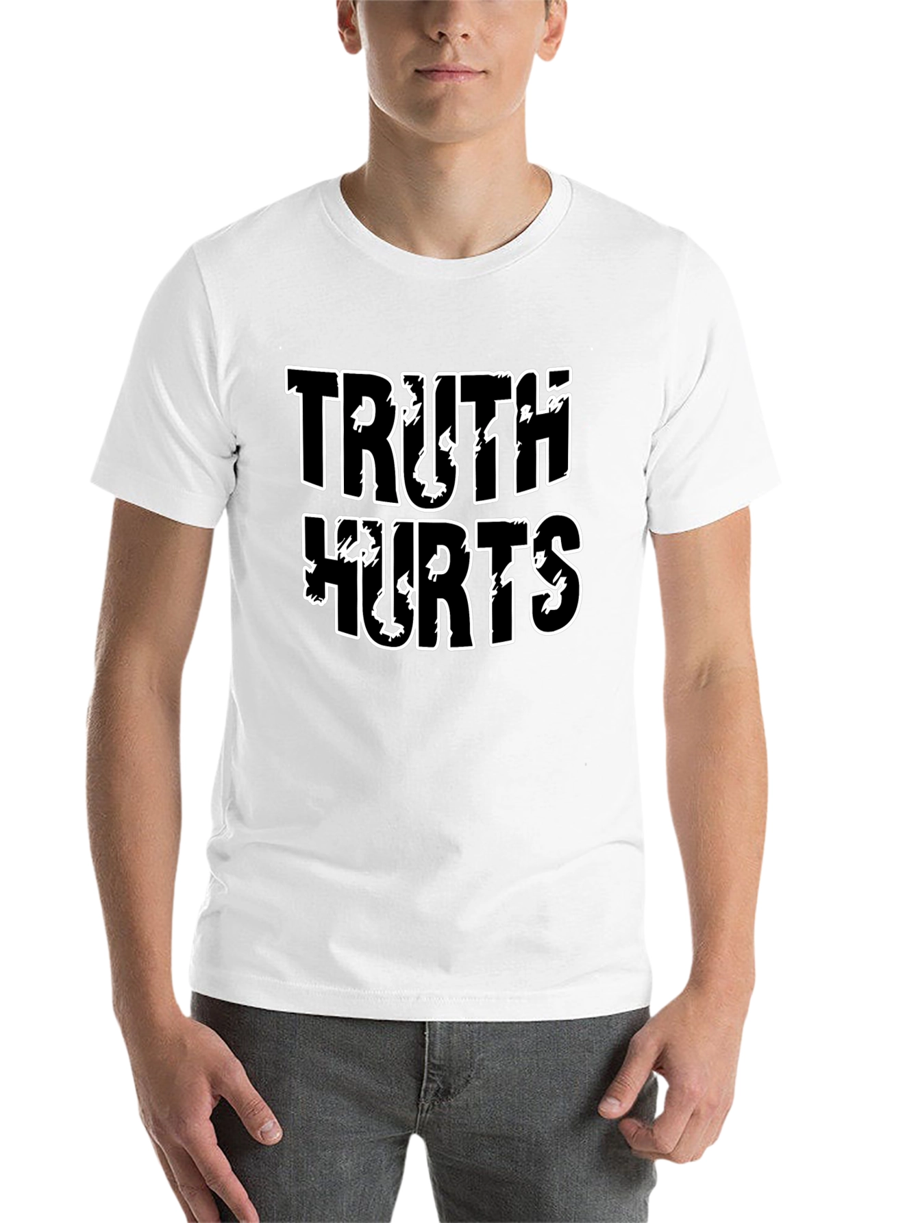 Black Truth Hurts Graphic Tee - Casual Mens T-Shirt view 14