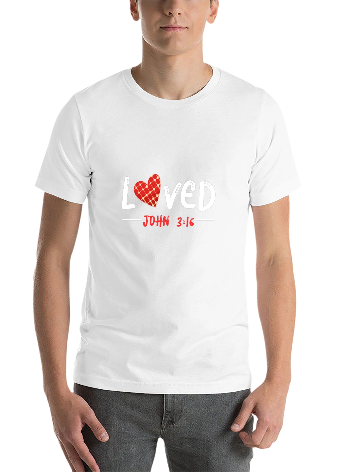 Black Loved John 3:16 Graphic T-Shirt view 14