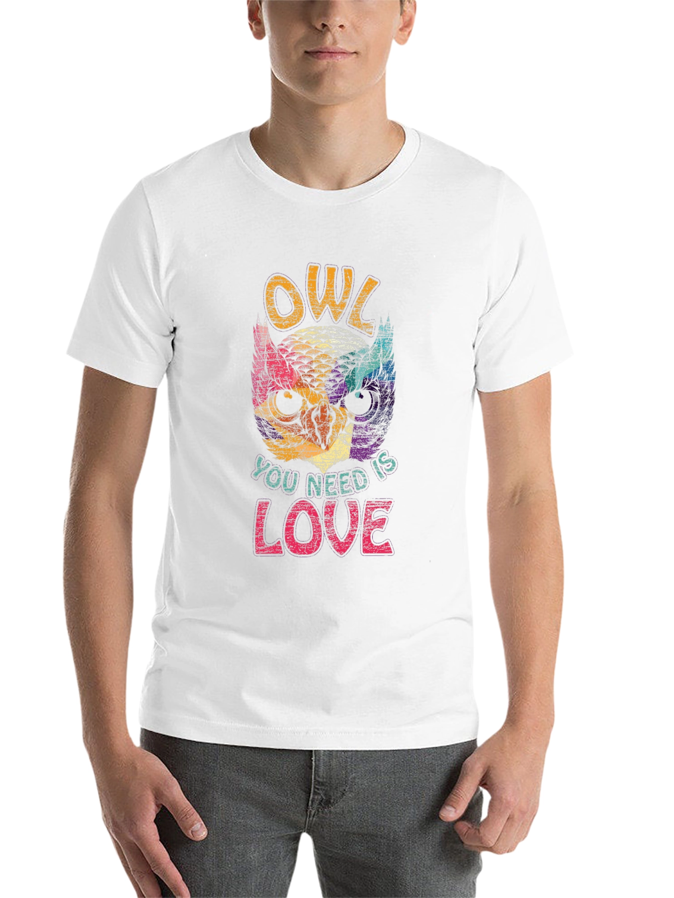 Black Owl You Need Is Love Graphic T-Shirt view 14