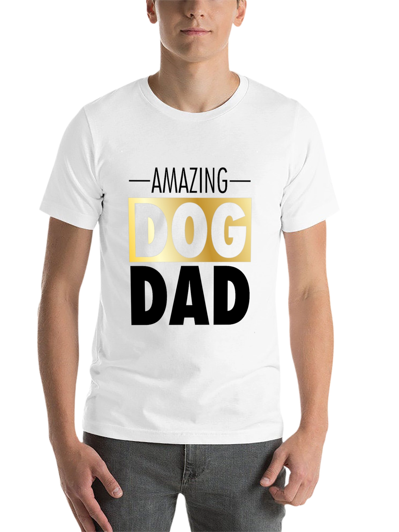 Black Amazing Dog Dad Black Graphic Tee view 14