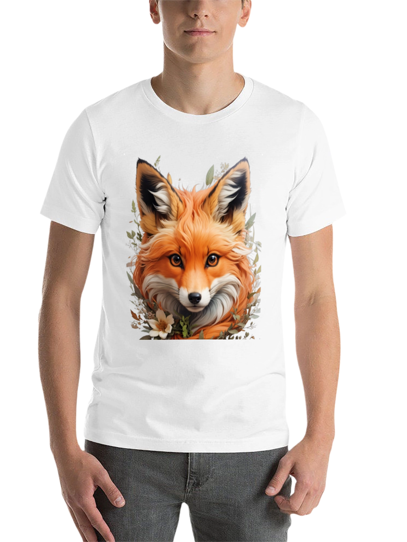 Black Fox Graphic Tee - Stylish Animal Print Shirt view 14