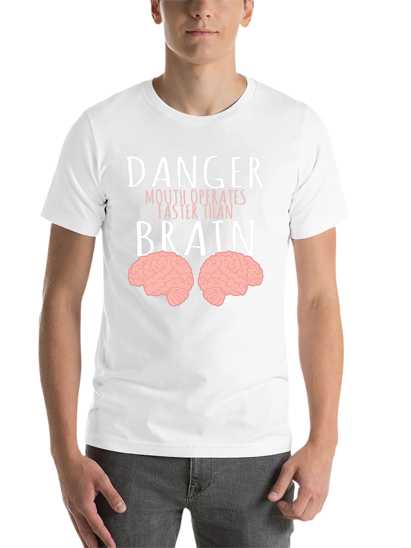 Black Danger Mouth Operates Faster Than Brain T-Shirt view 14
