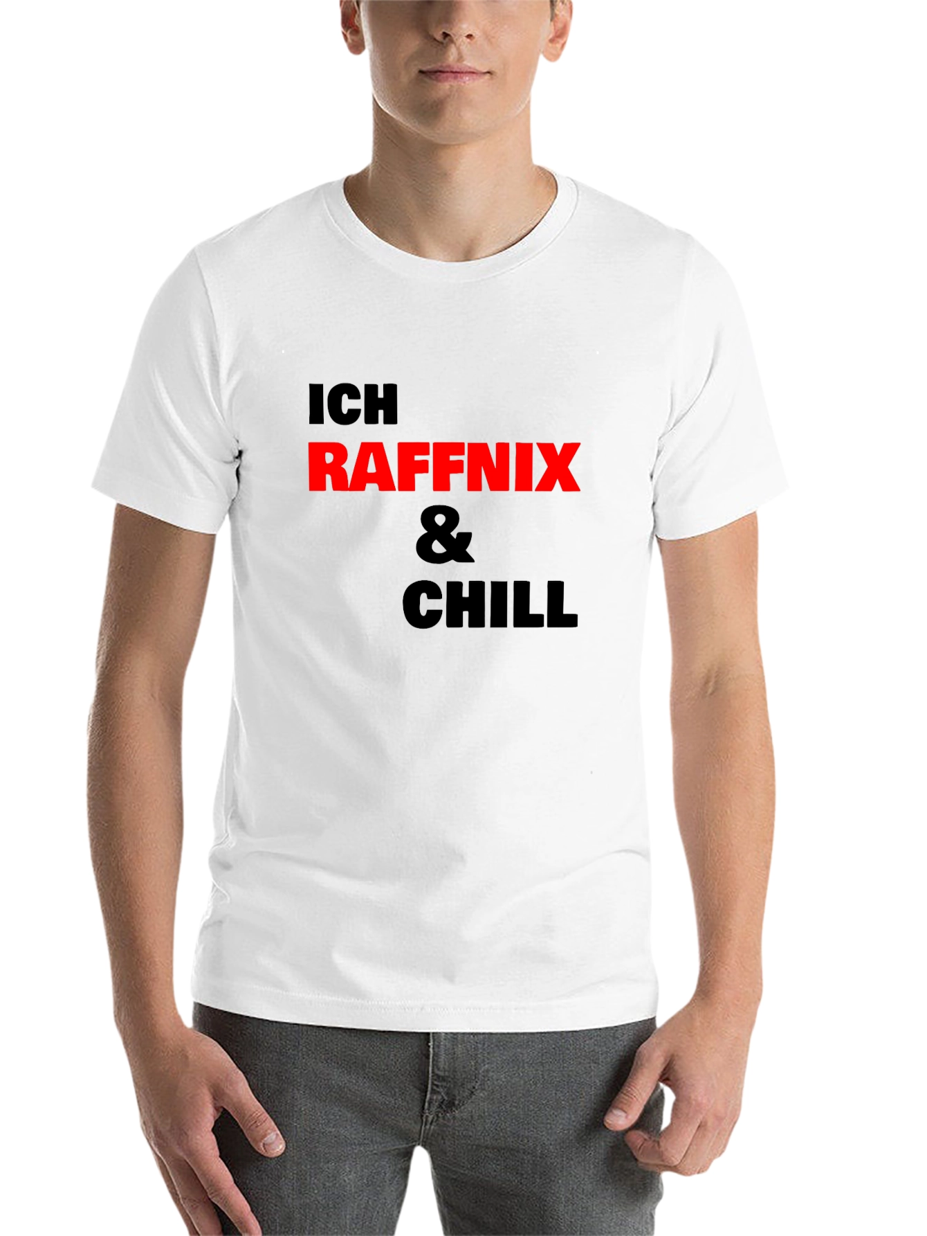 Black Ich Raffnix & Chill T-Shirt, Black Cotton Tee view 14