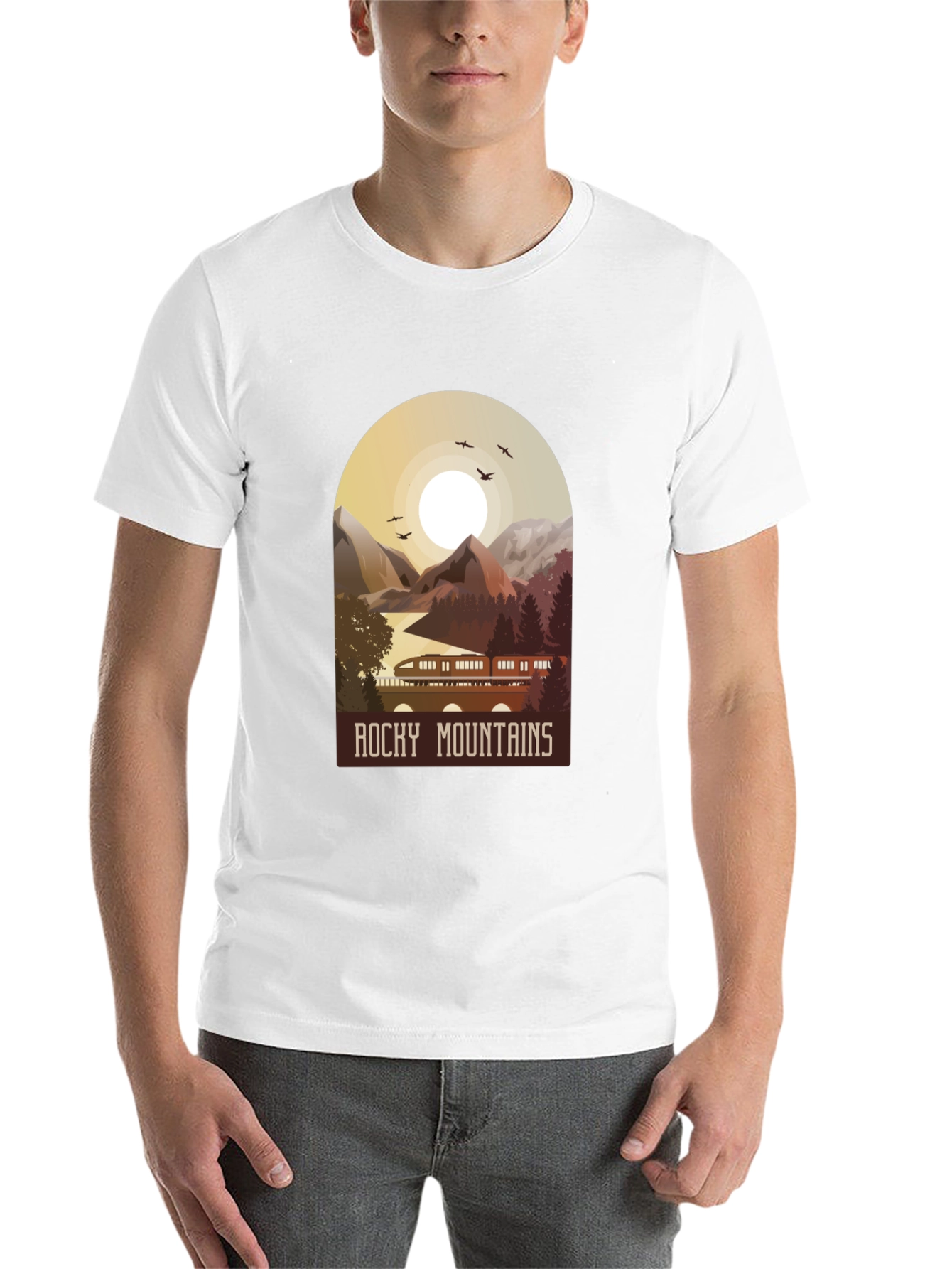 Black Rocky Mountains Graphic T-Shirt - Nature Adventure Tee view 14