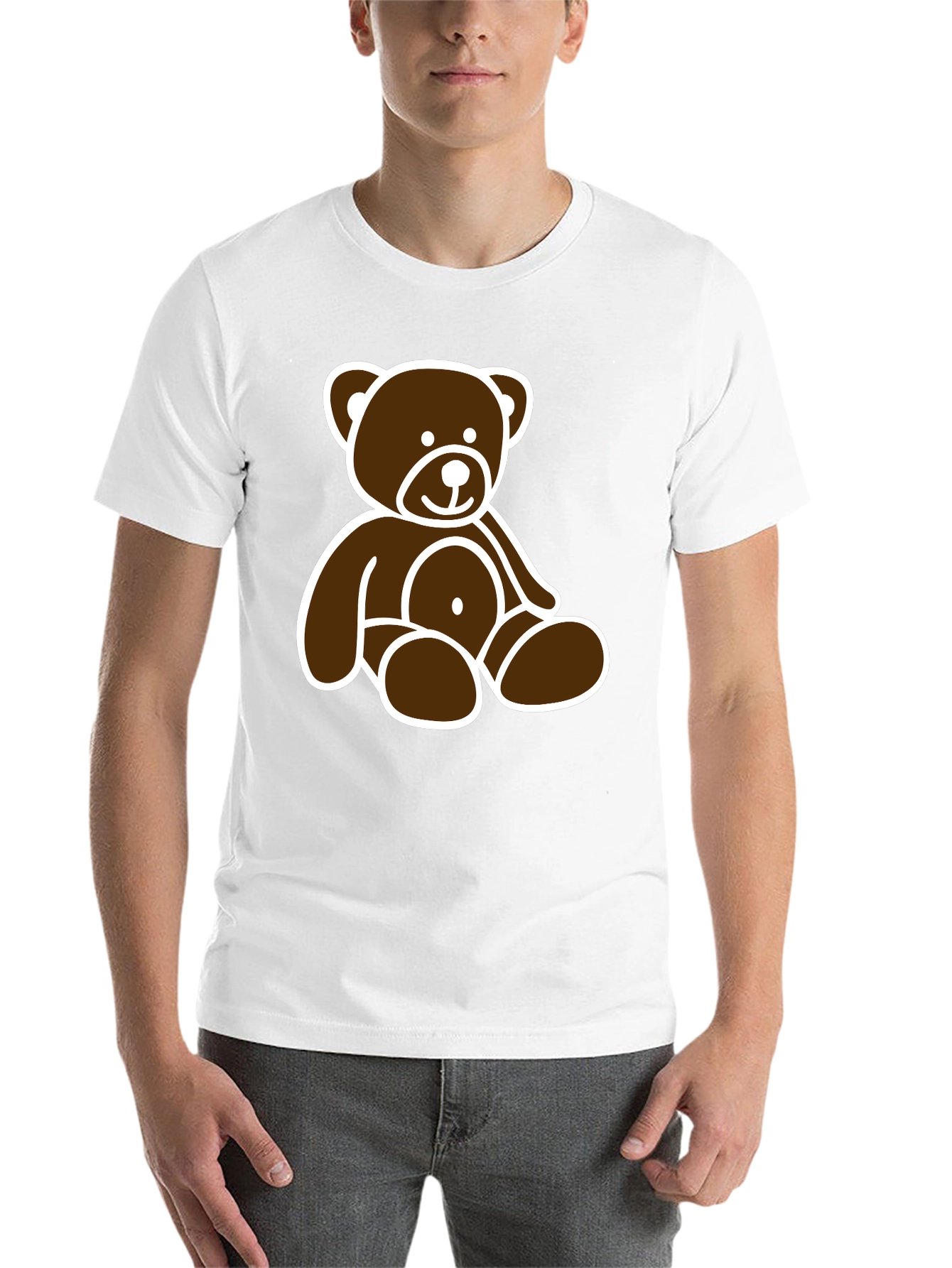 Black Teddy Bear Graphic Tee - Black Unisex T-Shirt view 14