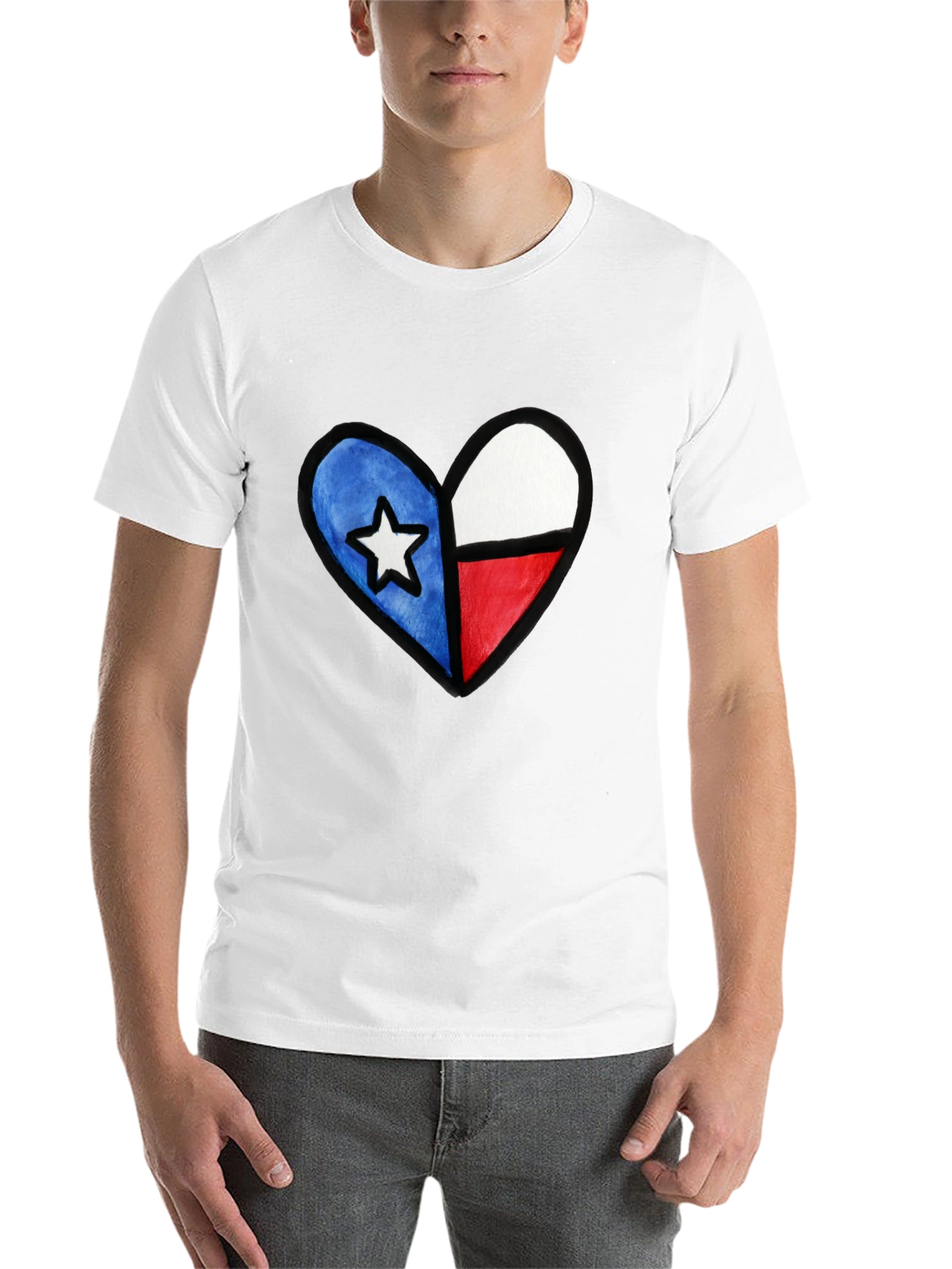 Black Texas Flag Heart T-Shirt - Show Your State Pride view 14