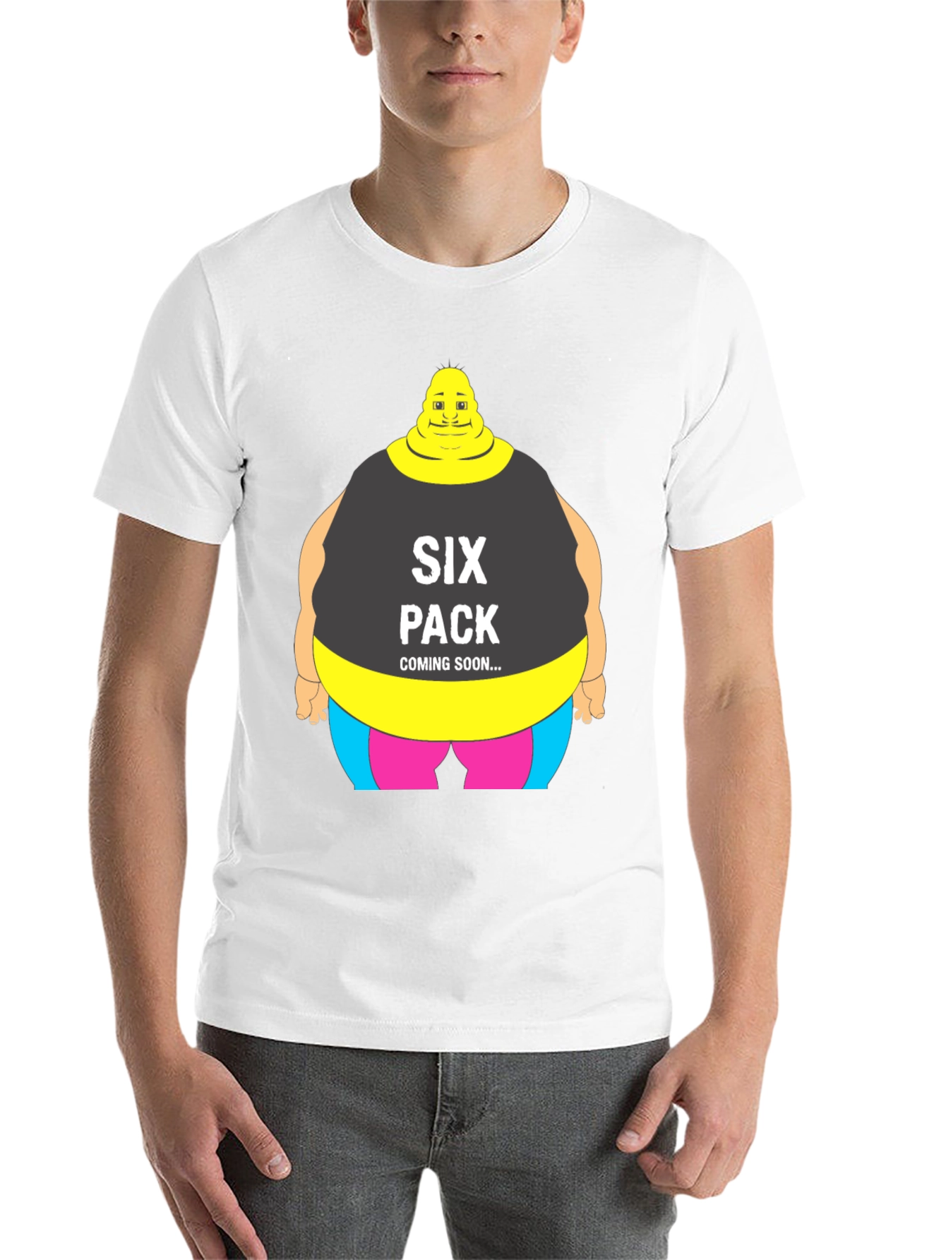 Black Funny Six Pack Coming Soon Graphic T-Shirt view 14