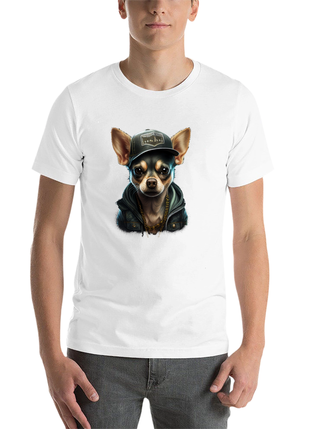 Black Cool Chihuahua Graphic T-Shirt view 14