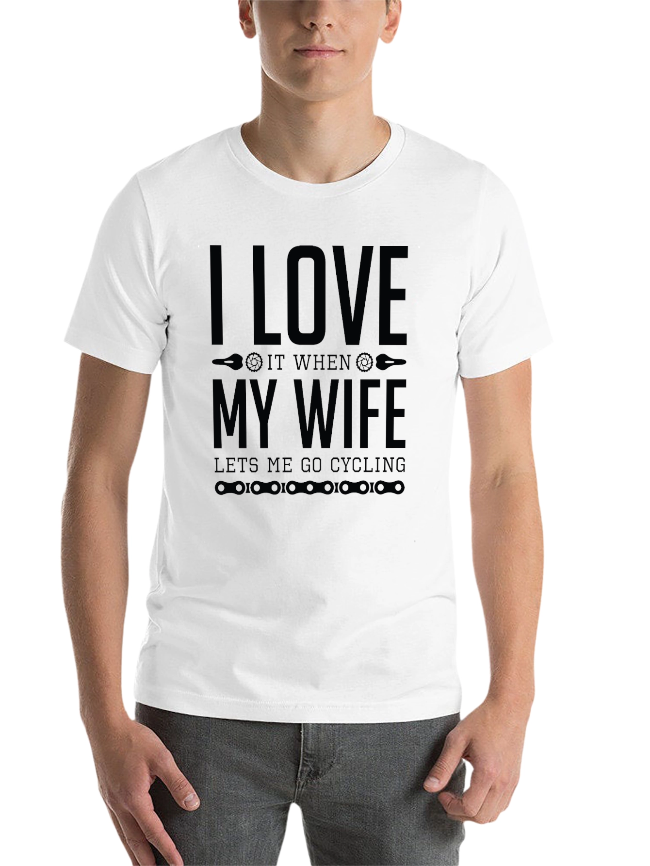 Black I Love My Wife Cycling T-Shirt view 14