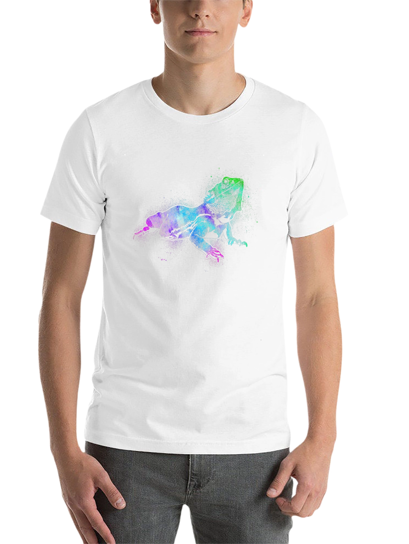 Black Bearded Dragon T-Shirt, Vibrant Lizard Tee view 14