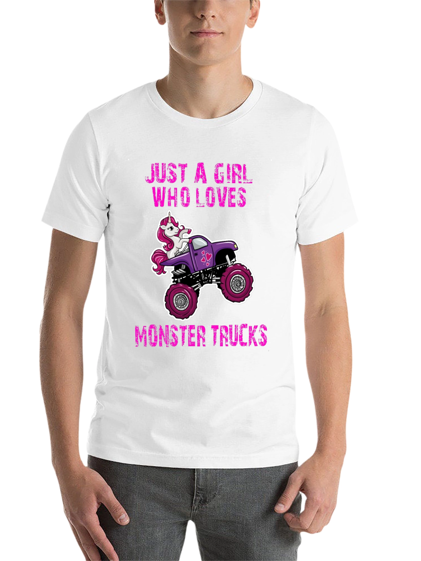 Black Unicorn Monster Truck Graphic Tee - Just a Girl Who Loves Trucks view 14